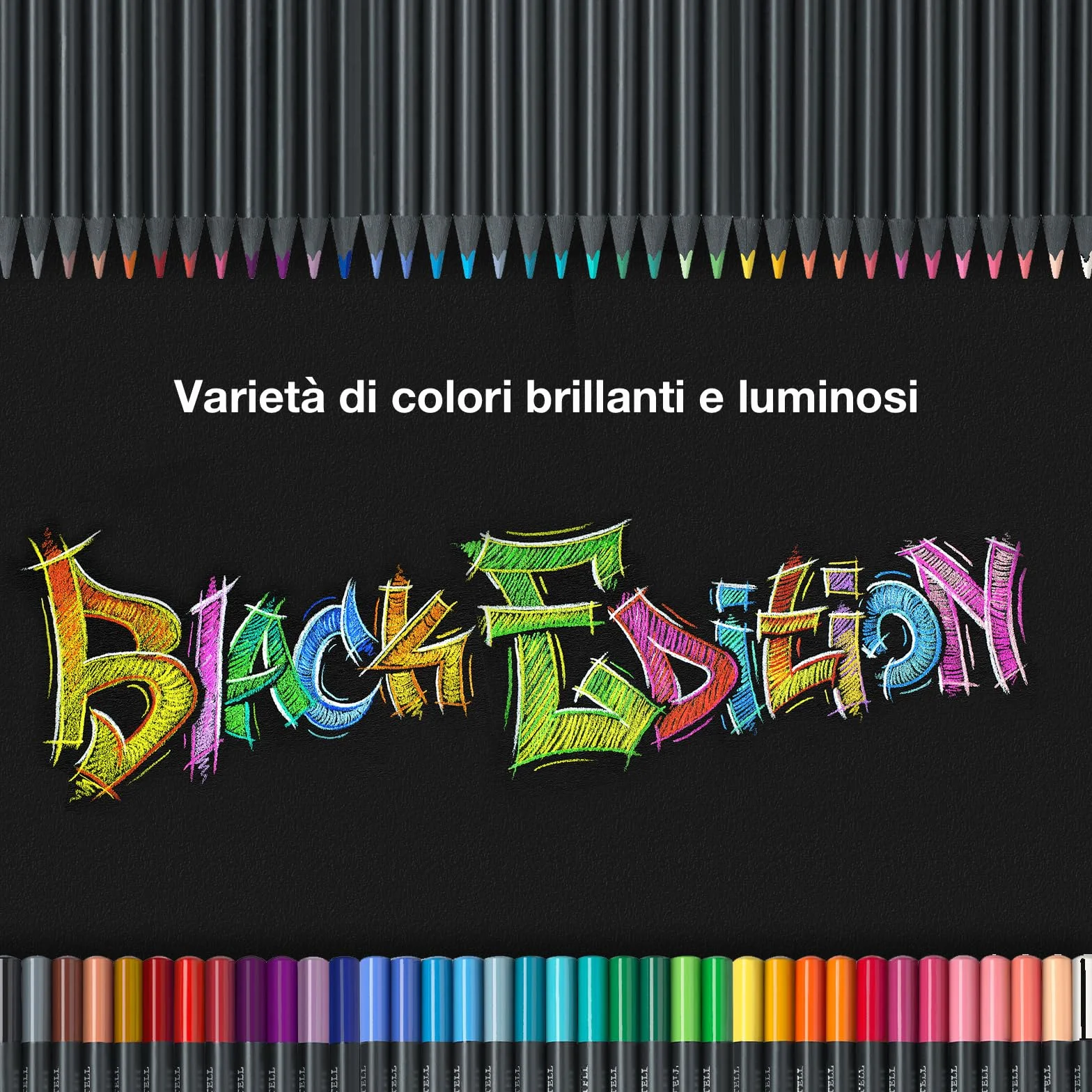 Faber-Castell Black Edition 36 Matite Colorate, Astuccio in Metallo, Resistenti, Impugnatura Ergonomica