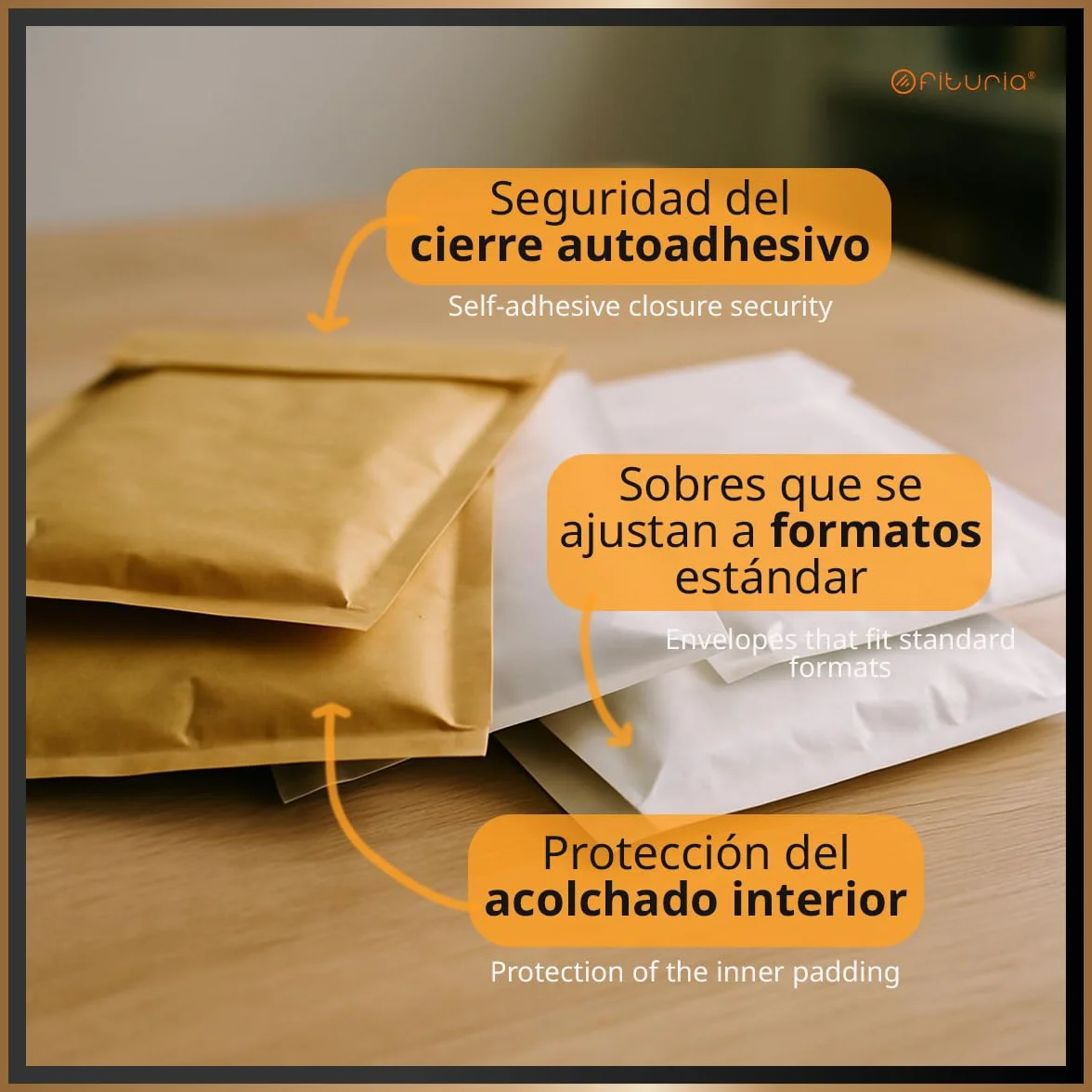 Buste Imbottite per Spedizioni Multiformato Kraft Autoadesive Carta con Pluriball 12 Pz