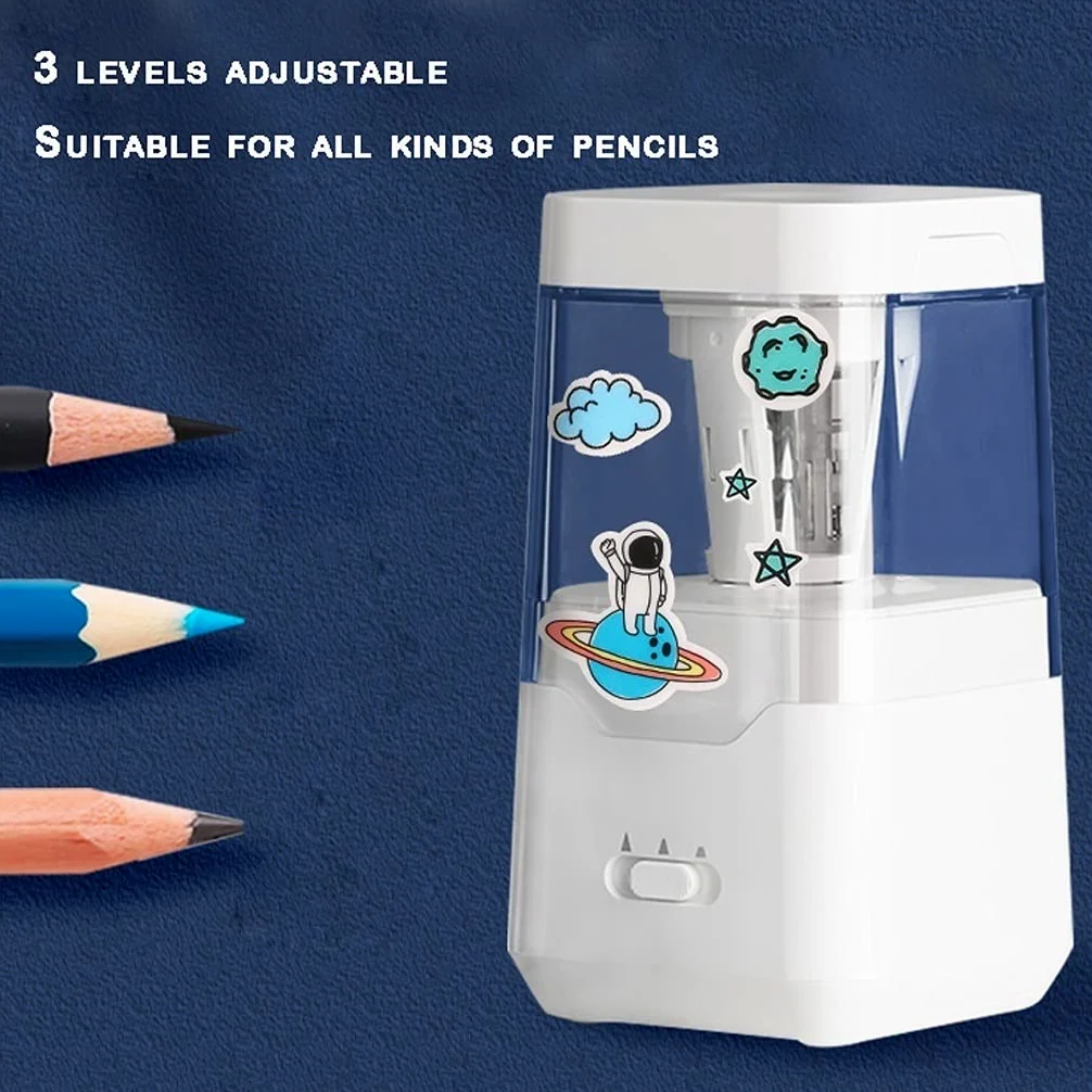 Temperamatite Elettrico temperamatite, Carino, Interessante, Creativo Temperino,USB, può Essere Usato per Size 2 / Matita, Ufficio/Scuola Portatile e Sicuro (Color : White)