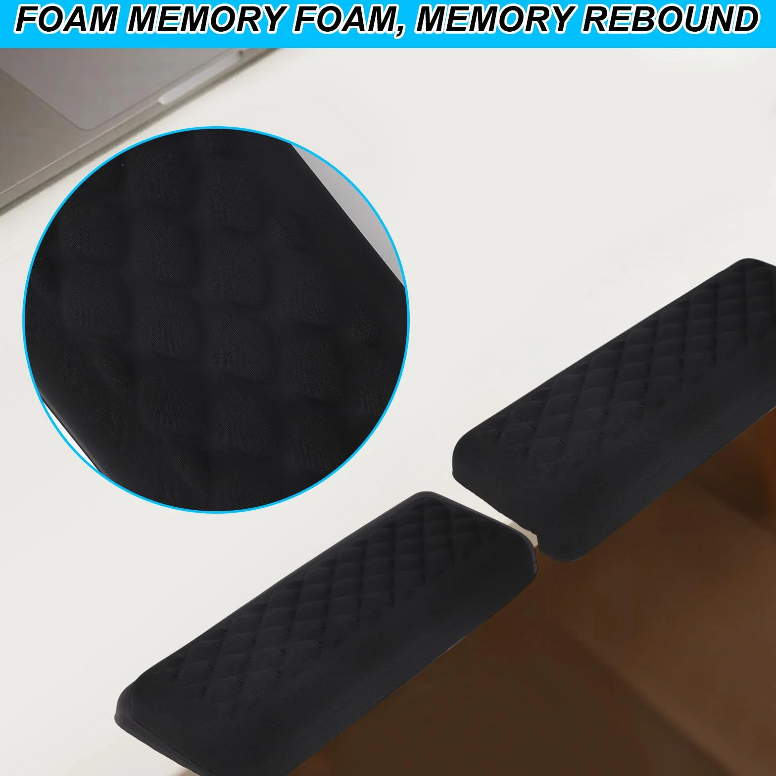 2 Pz Gomitiere a Forma di L per Scrivania, Memory Foam Poggiapolsi e Gomiti a Forma di L per Scrivania Ufficio Casa Supporto Comodo Polso