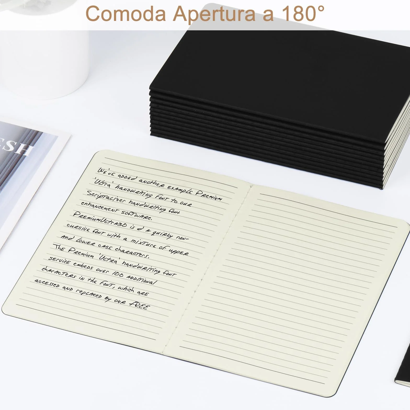 Quaderno A5 Rigato 24 Pezzi 30 Fogli 60 Pagine Nero