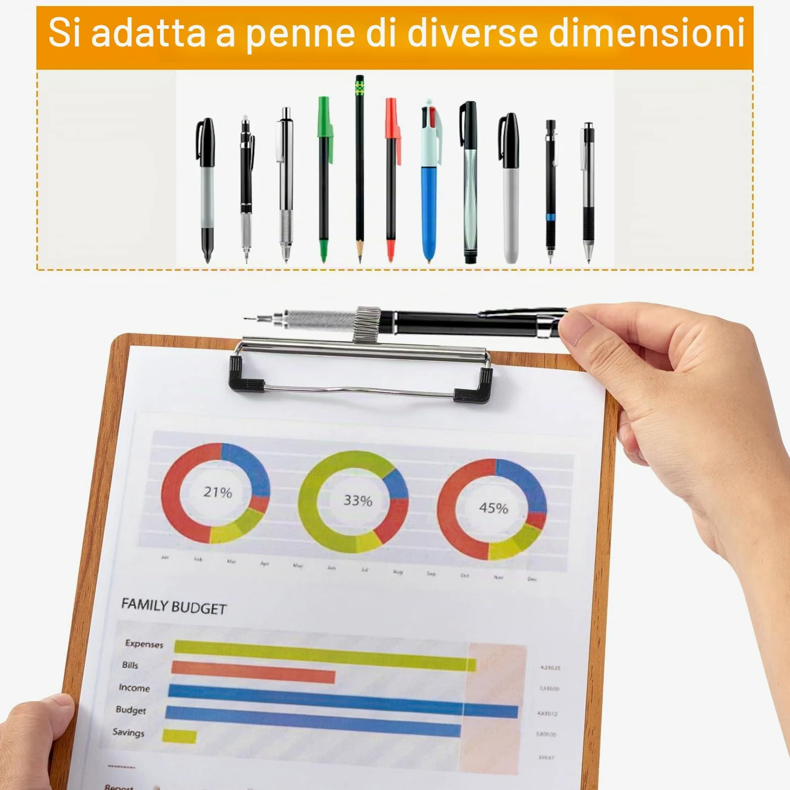 A4 Portablocco di Legno,10 Pezzi Portablocco con Pinza,Clipboard