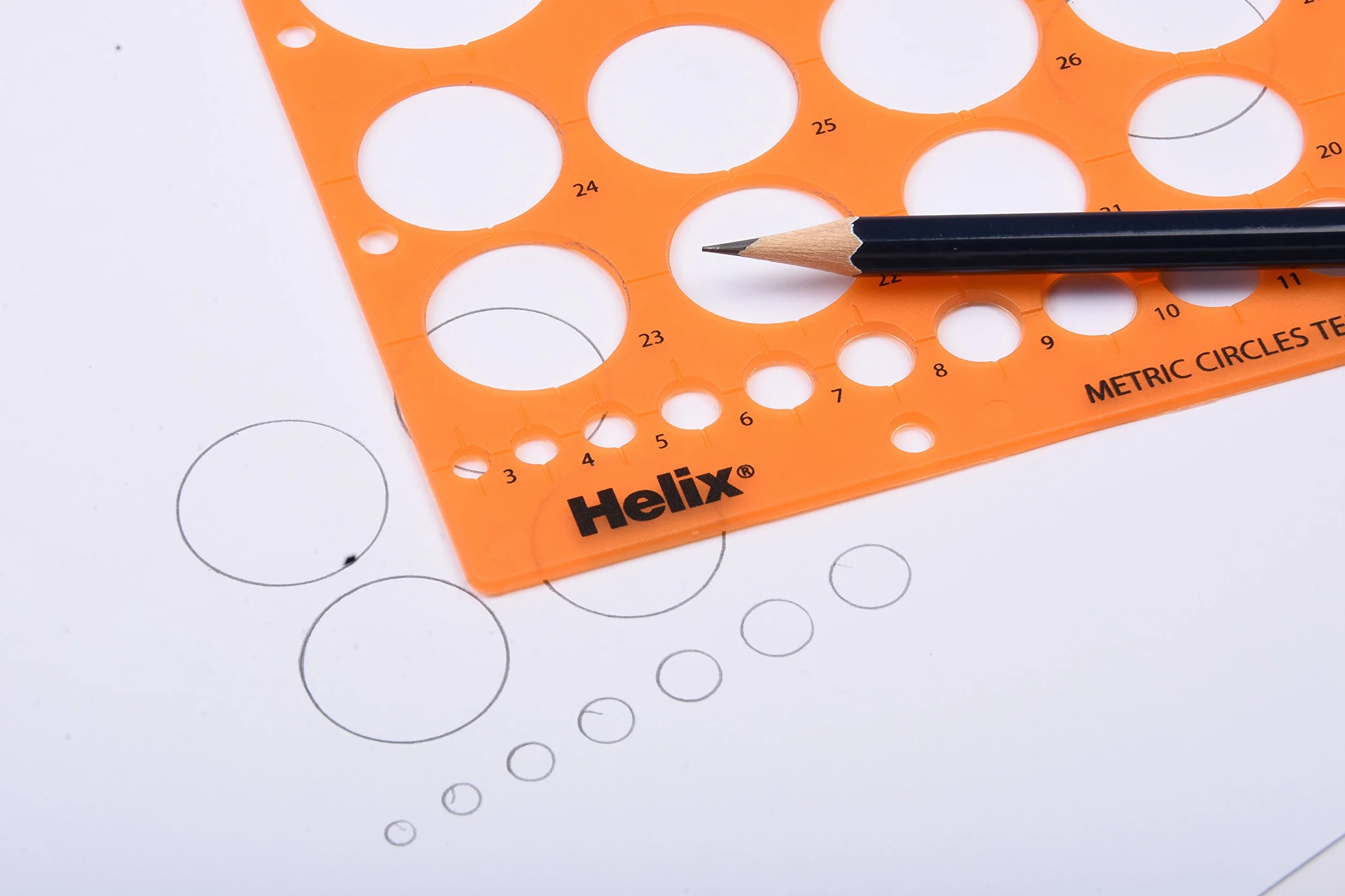 Maschera stencil Helix Circle 30 cerchi arancione