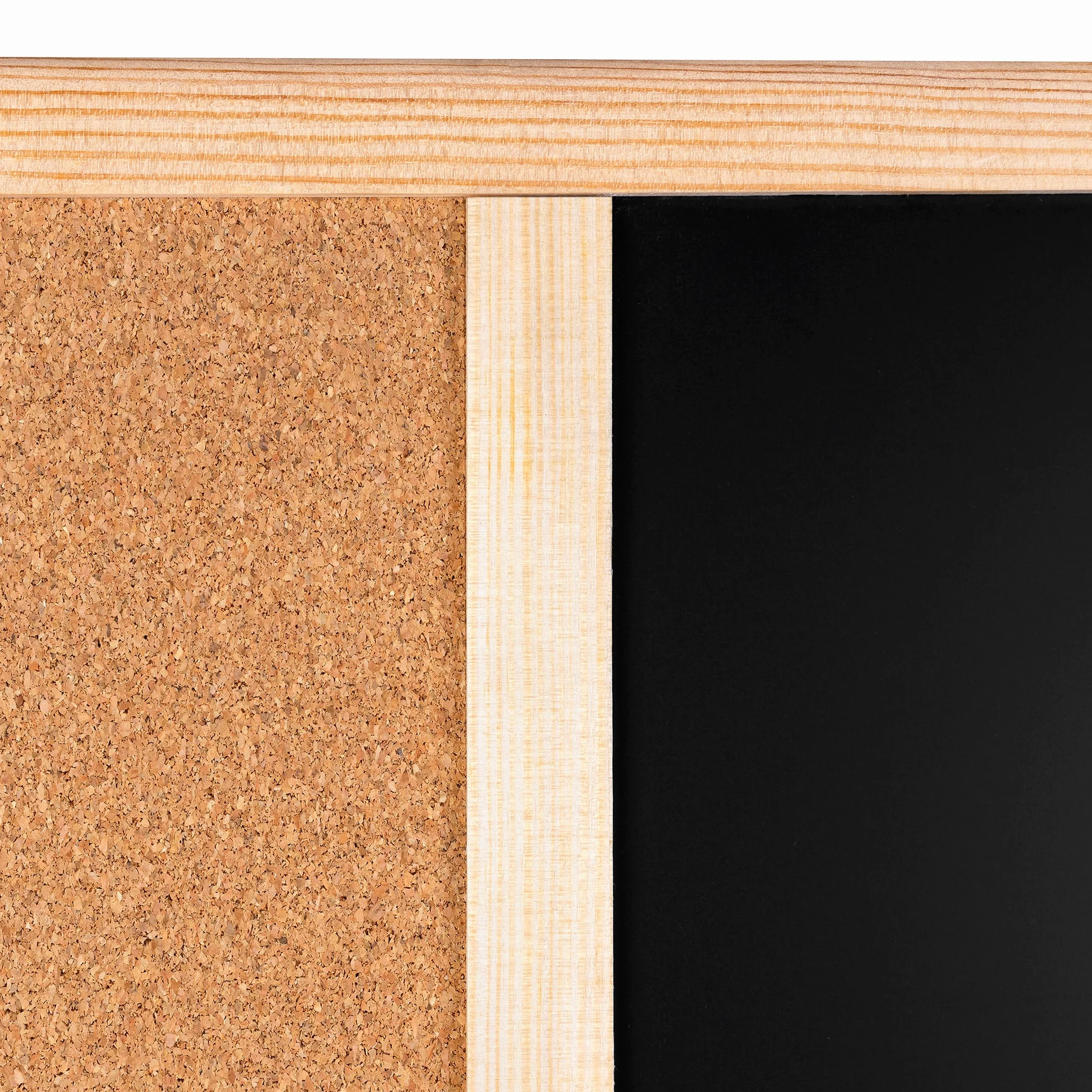 Creative Home Lavagna metà Sughero metà Magnetica 90 x 57 cm, anche Lavagna per Gesso | Cornice in Legno + 5 Magneti, Gesso, Spugna e Puntine | Bacheca Cucina da Parete per Ristorante, Scuola, Casa