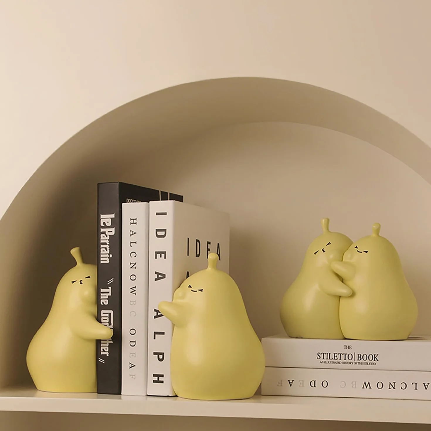 Serra Libro Pera 1 Coppia Ceramica Decorativa per Scuola Ufficio Casa Giallo