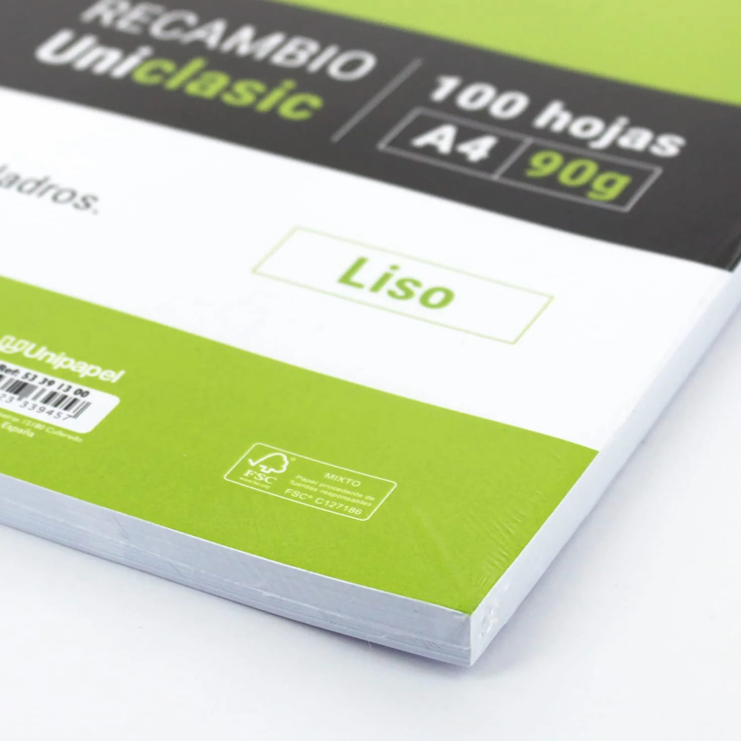 Unipapel A4 Lisci Ricambio 100 Fogli 90 g Carta Certificato FSC Bianco