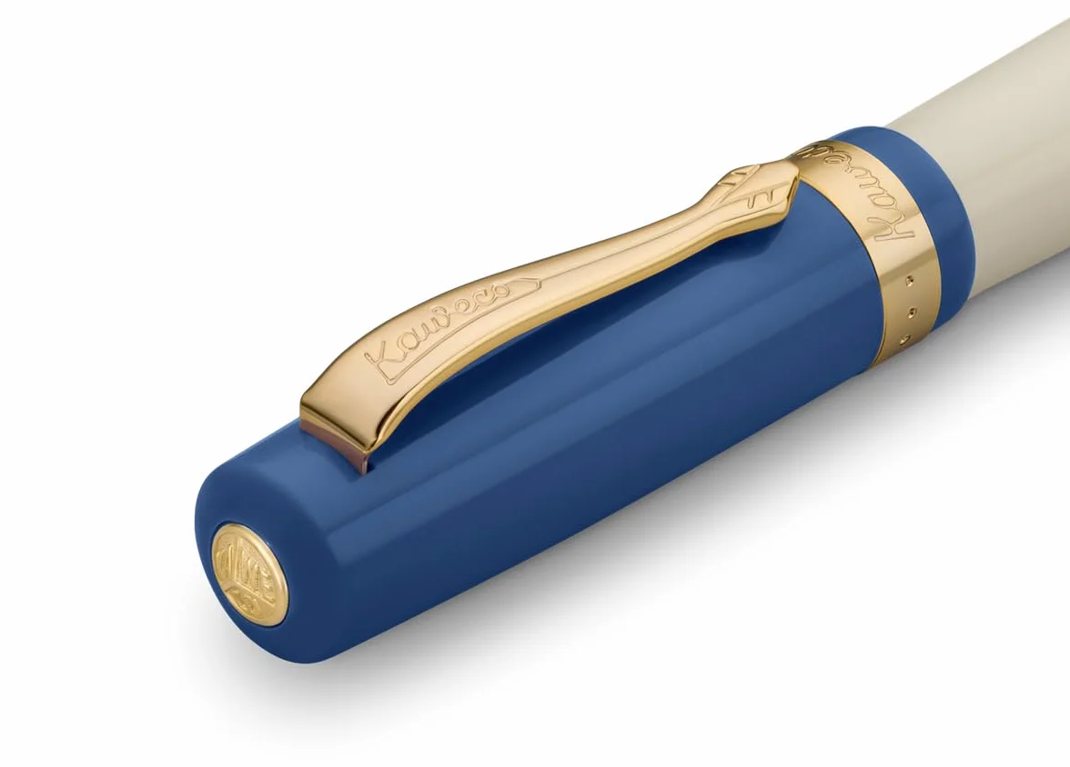 Kaweco STUDENT 50's Rock I - Penna stilografica Premium per cartucce d'inchiostro con pennino in acciaio di alta qualità, colore blu e crema, 16 cm, larghezza penna: EF (extra fine)