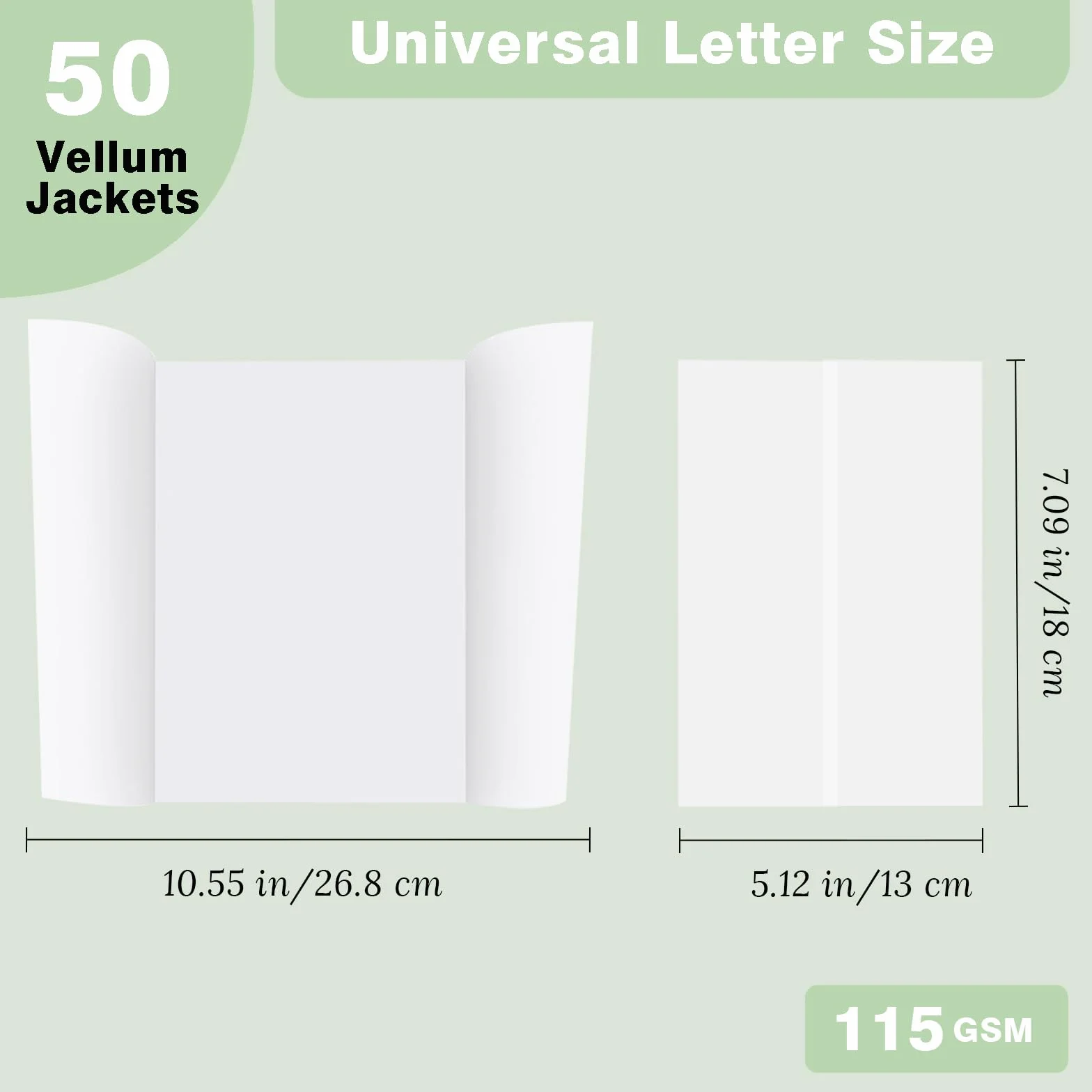 Carta pergamena traslucida 12,7 x 17,8 cm 115 g/m² pre-piegata 50 pezzi per inviti nozze biglietti auguri