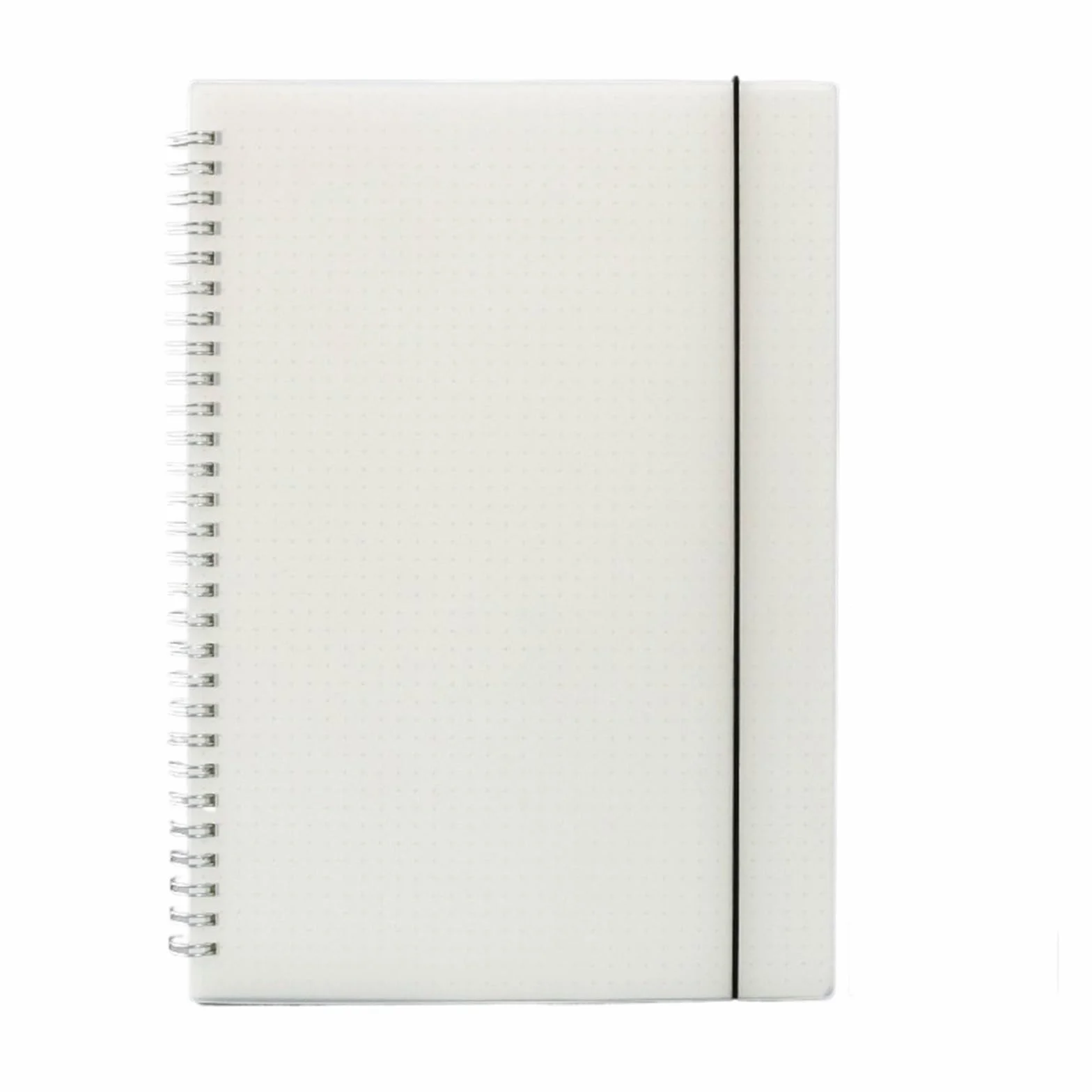 Quaderno A Spirale A4/B5/A5/A6/ Carta bianca trasparente con righe orizzontali, quaderno e punti, blocco note cinturino(Dot Lattice,A4 21.2x29cm)