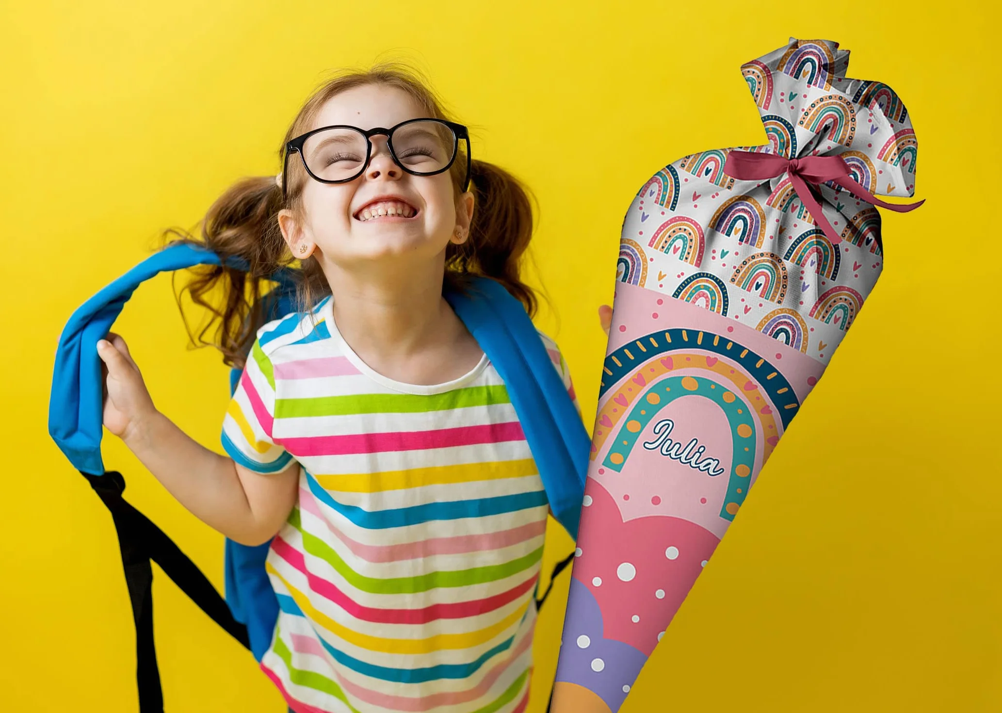 Ferocity Borsa a Cono per Scuola Cosmos con Unicorno Personalizzata 70 cm Tessuto