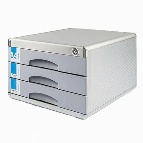 Cassettiera in metallo con serratura, armadietto per archiviazione, in lega di alluminio, per ufficio