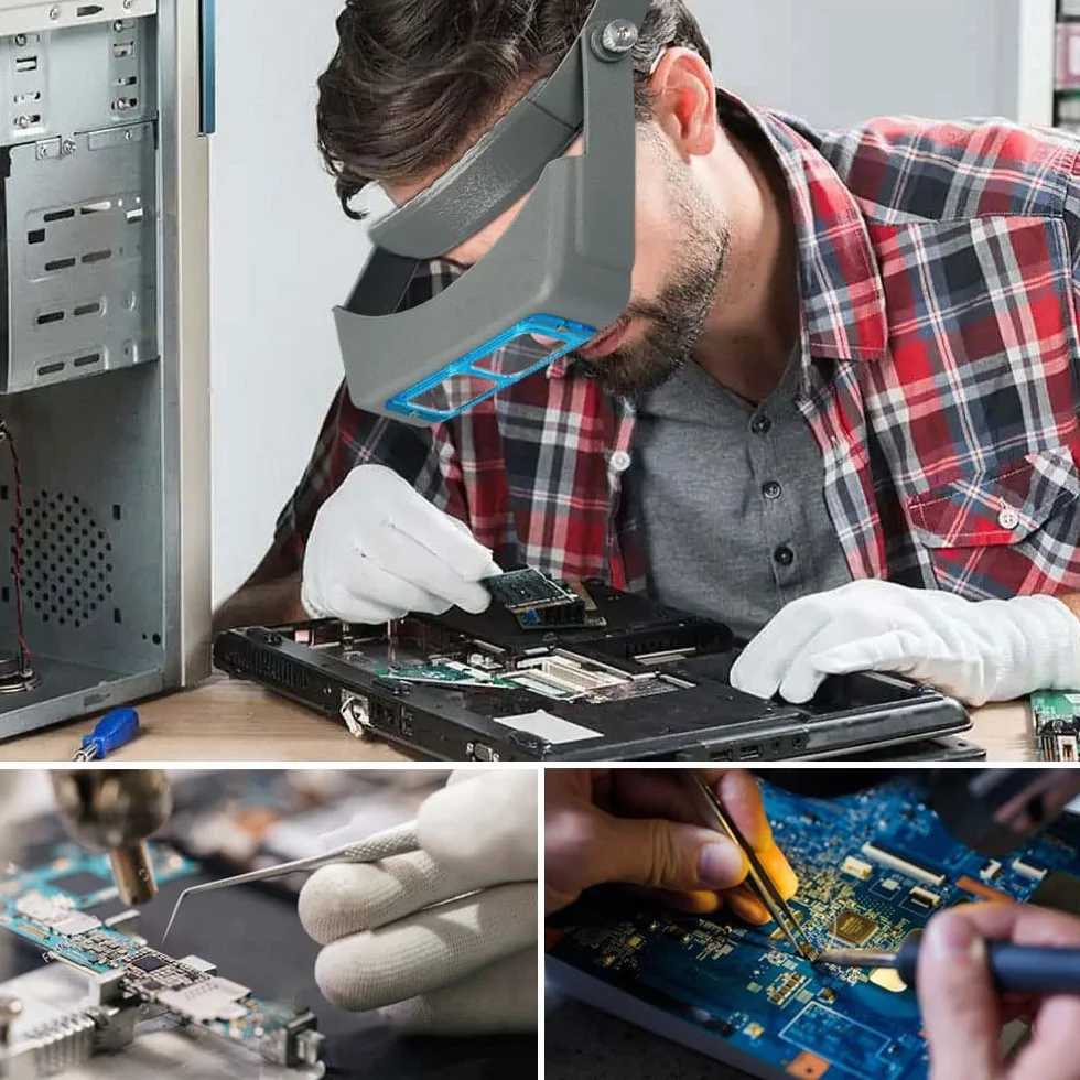 Lente d'ingrandimento professionale binoculare in vetro ottico 1,5x-3,5x per riparazioni