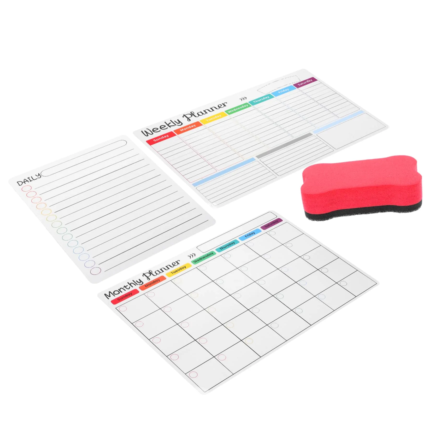 Lurrose 2sets Lavagna Cancellabile Per Frigorifero Planner Settimanale e Mensile Pennarello Lavagna Erasabile Per e Pianificazione