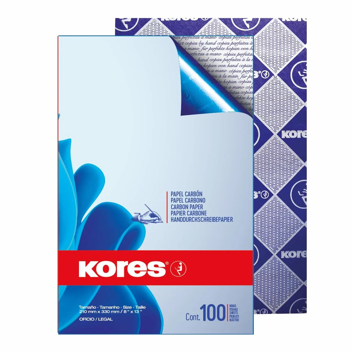 Kores 78478P carta copiativa DIN A4 blu 100 fogli