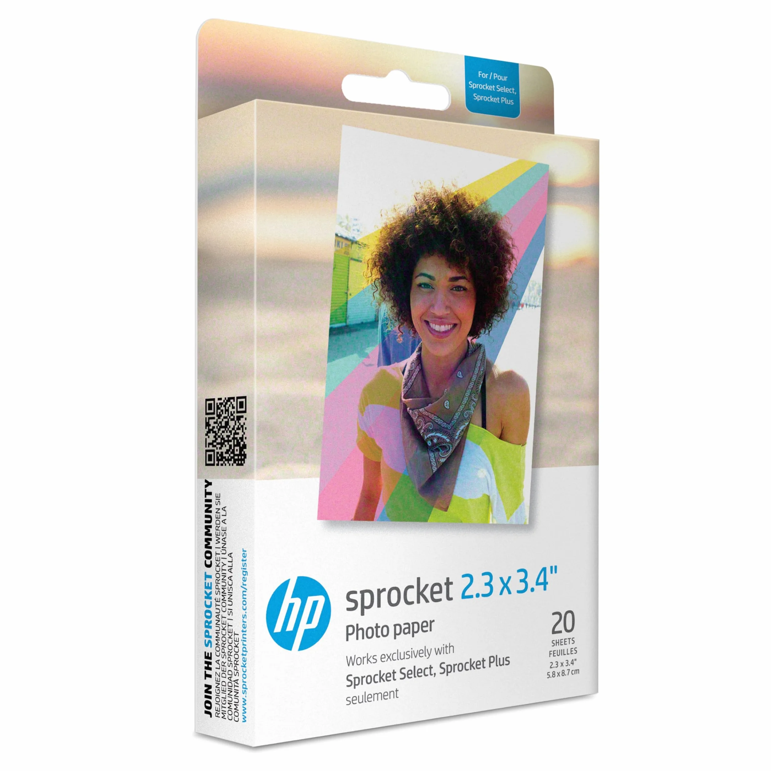 HP Sprocket Premium Zink Carta fotografica adesiva 20 fogli 5,8 x 8,6 cm