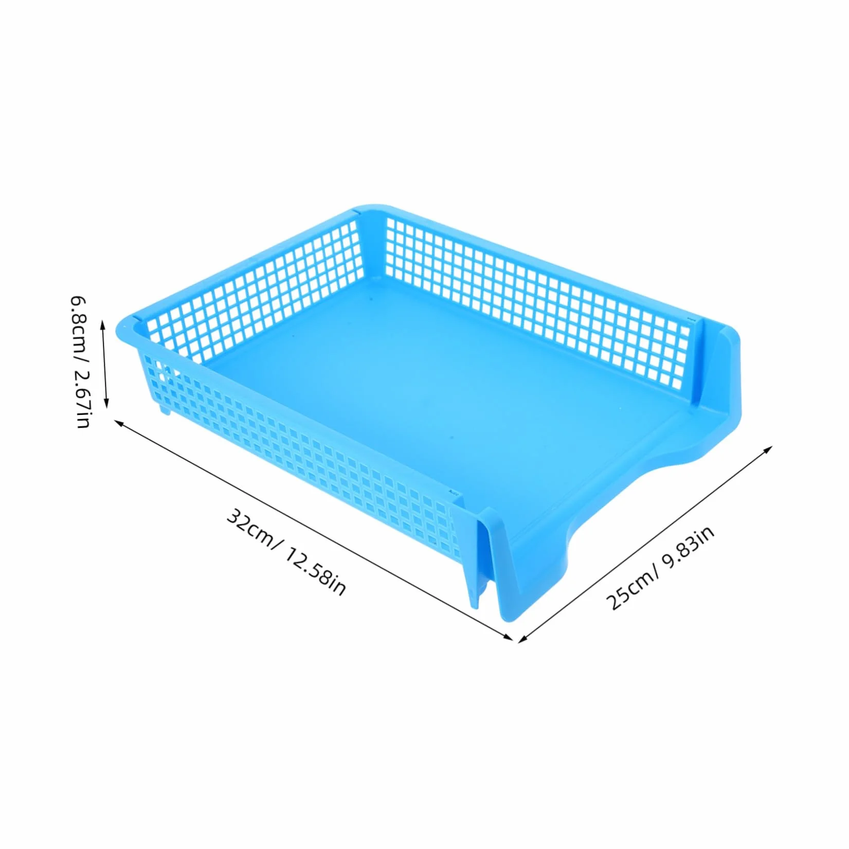 Homoyoyo Set da 3 Vaschette Portadocumenti Impilabili in Plastica Blu, Organizer Multifunzionale per Ufficio e Aula Design Minimale e Funzionalità Versatile