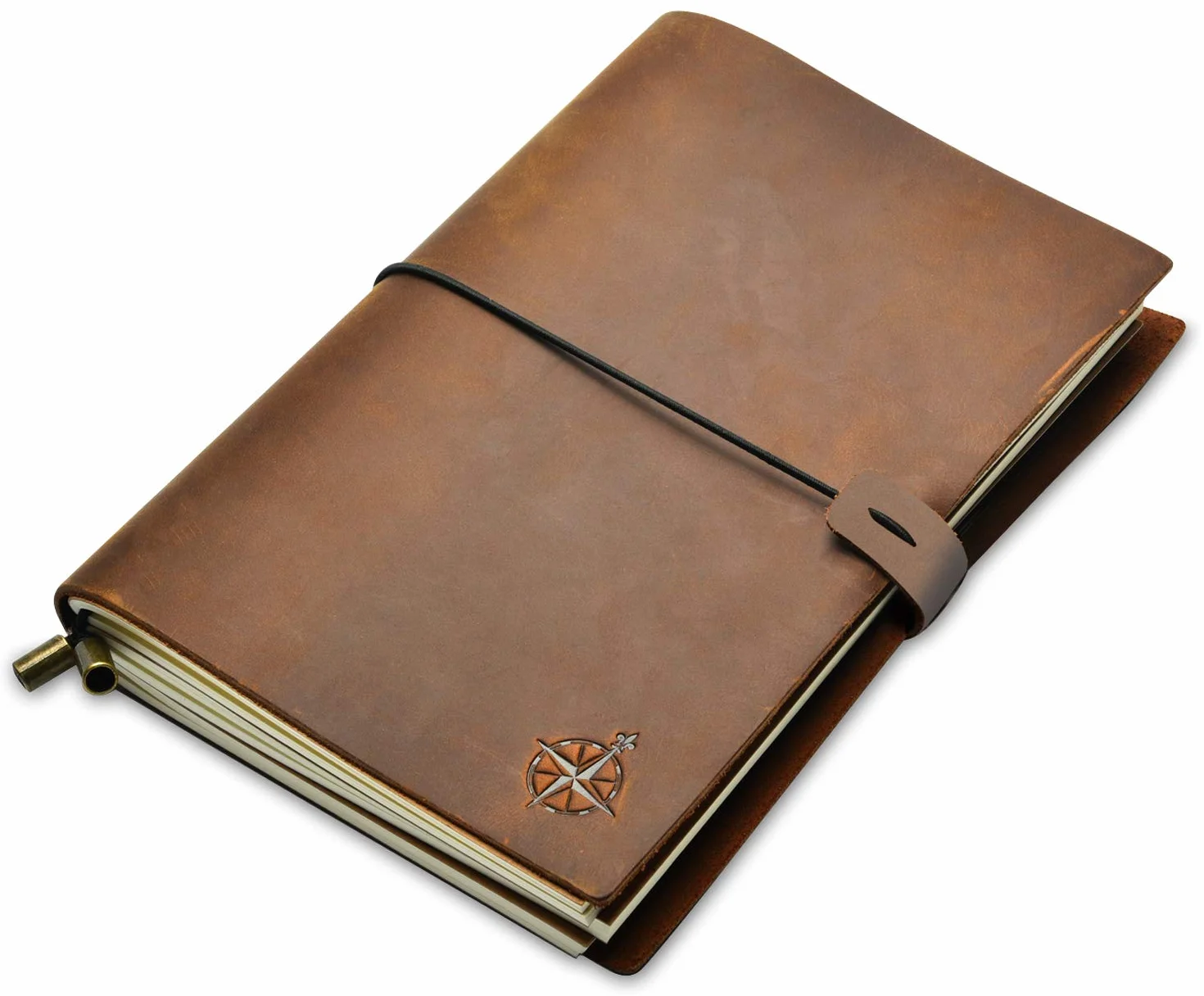 WANDERINGS Taccuino da Viaggio A5 – 15×22 cm – Diario in Vera Pelle Artigianale Ricaricabile