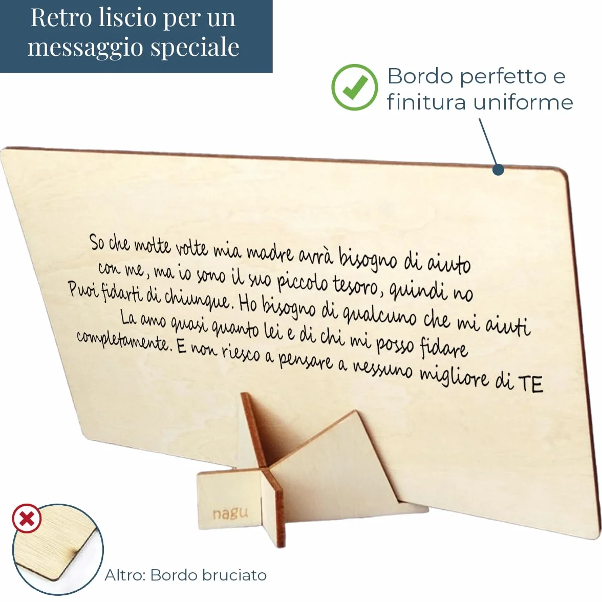Nagu Cornice Portafoto in Legno 10x15 cm Regali Personalizzati Ricordi Battesimo Neonato