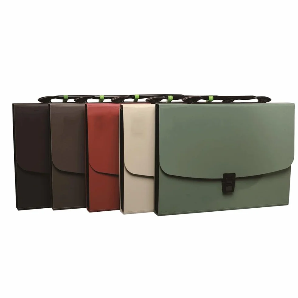 Ampie applicazioni Cartella espandibile portatile in formato A4 con 13 tasche, borsa for documenti in carta, ufficio, scuola, studenti(Nero)
