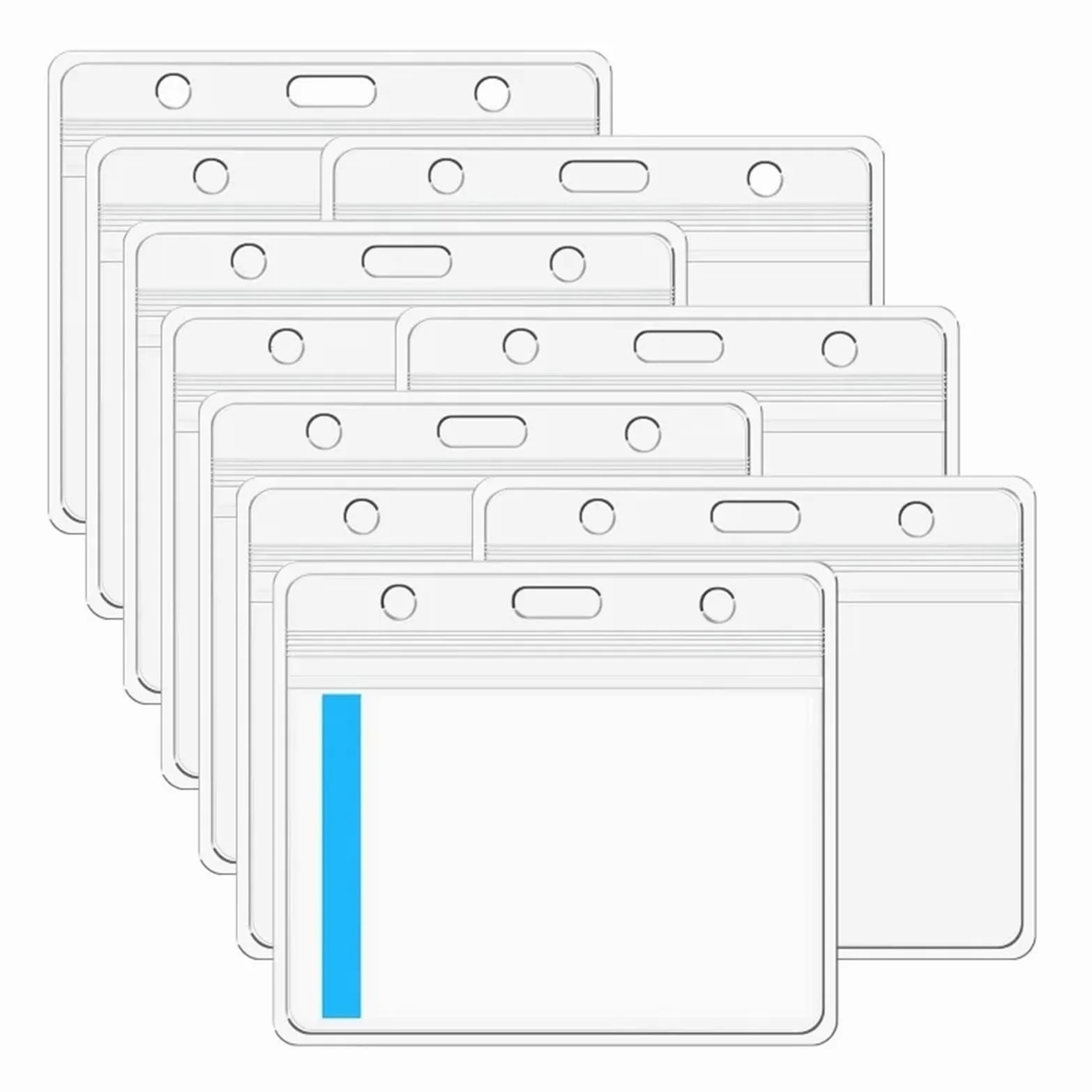 Porta badge, 100 pezzi, porta badge trasparente, per biglietti di lavoro, permessi di lavoro (verticale)