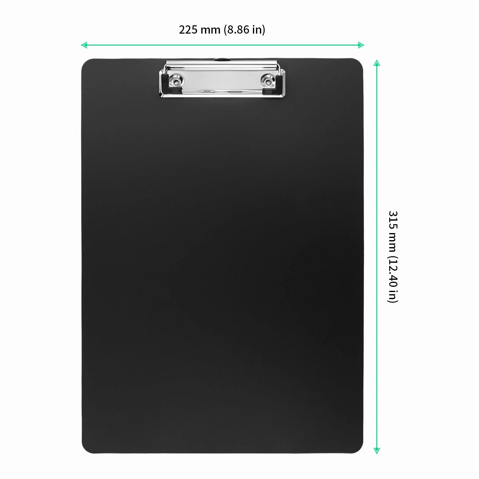 FUNSUEI 15 Portablocco A4 in Plastica con Pinza, Cartellina Rigida Portadocumenti, 31,5 x 22,5 cm, Nero, per Ufficio e Magazzino