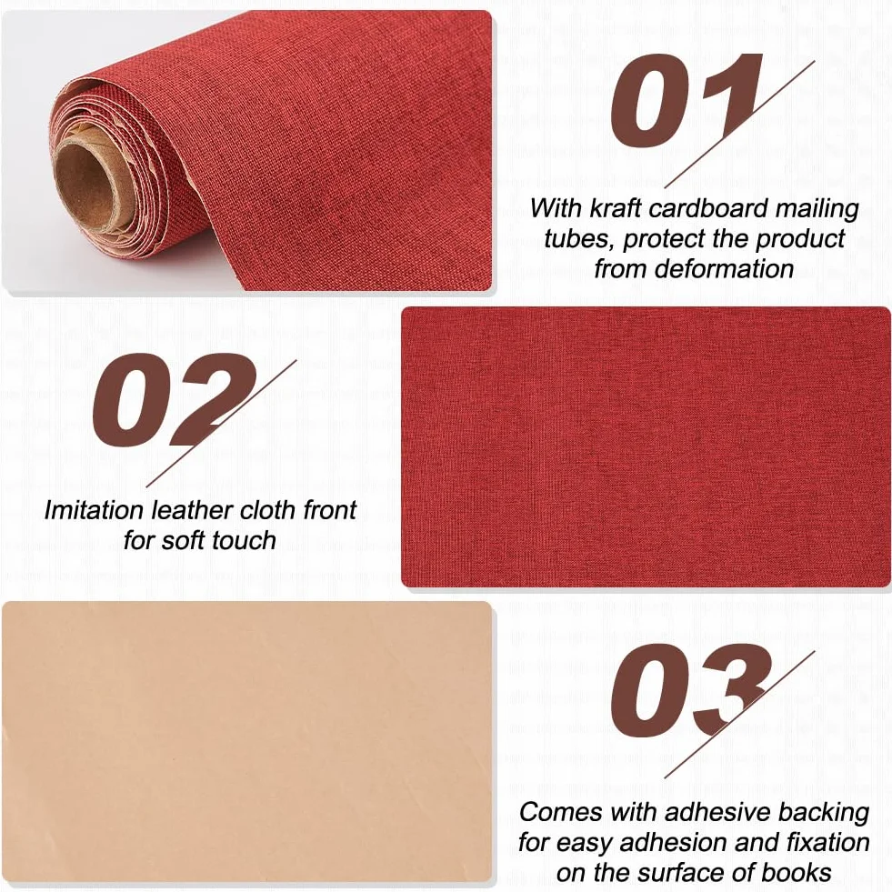 OLYCRAFT Tessuto Autoadesivo per Rilegatura 100x43cm Lino Libri Scatole Regalo Fai Da Te