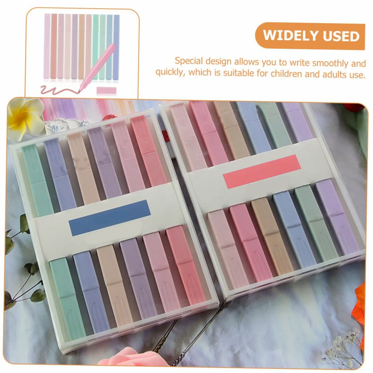 NUOBESTY 24pezzi Pennarelli Evidenziatori Doppia Punta Colorati Perfetti Per Studio e Ufficio Design Adorabile Per Studenti Per Sottolineare e Annotare Note Importanti