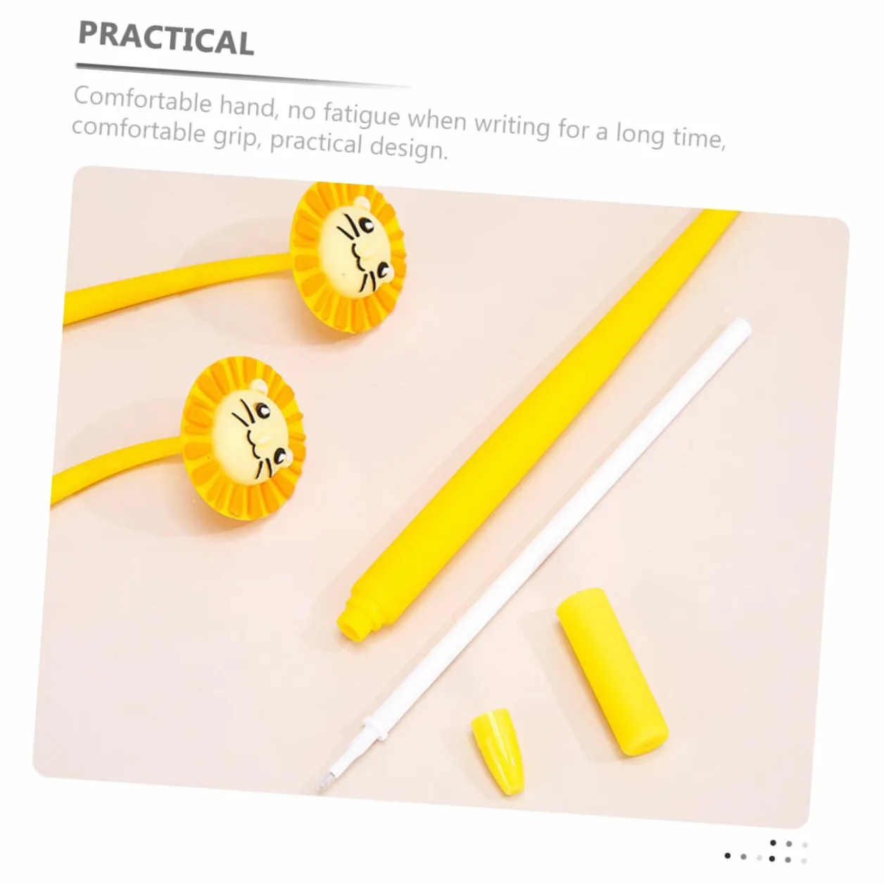Set 10 Penne Gel a Inchiostro Nero Design Leone, Pennini a Punta Fine Ergonomici per Studenti e Ufficio, Penne da Scrittura Multifunzione per Firma e Cancelleria Creativa