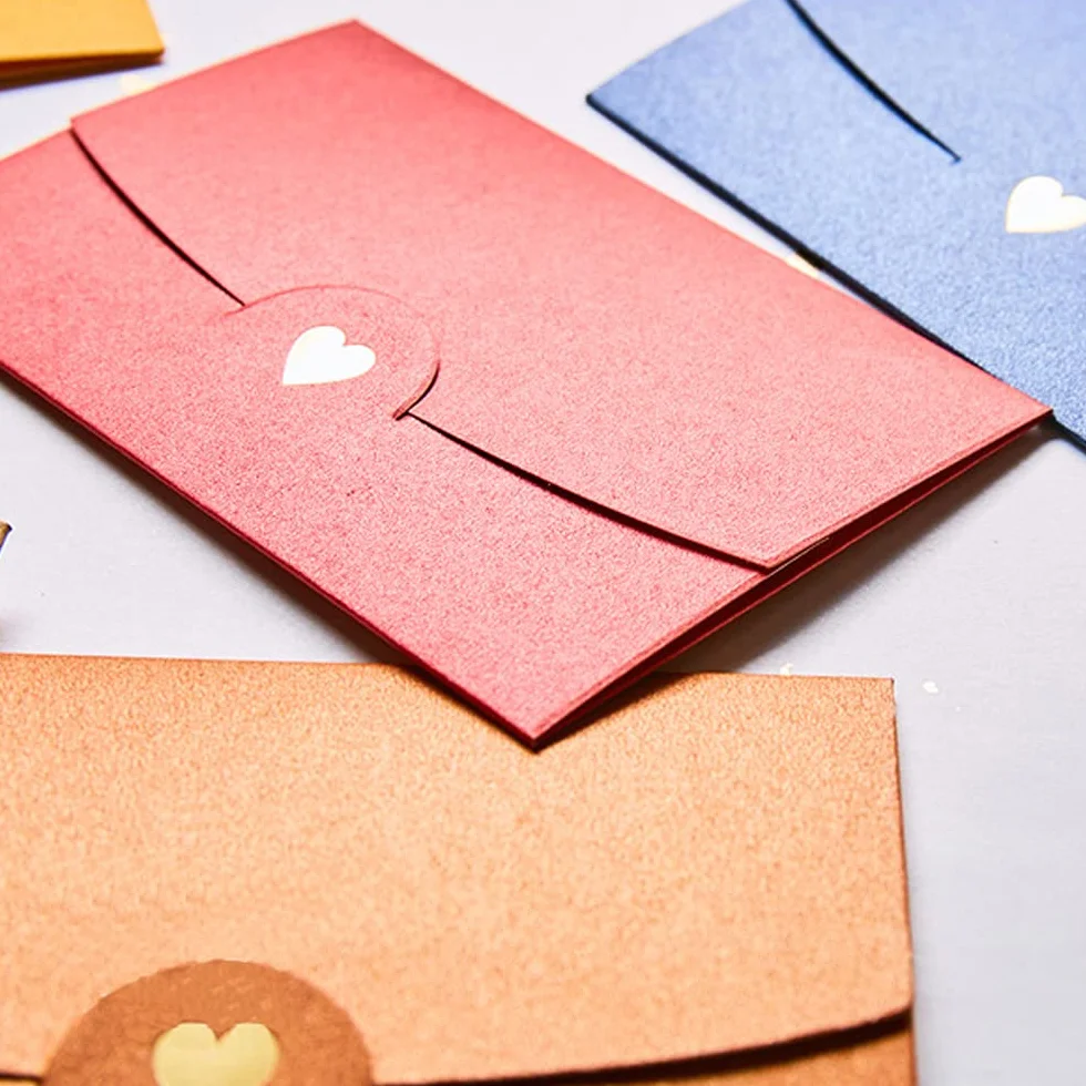 Mini Buste Rosa 50 Pezzi con Chiusura a Cuore per Inviti Matrimoni Carte Regalo Fai Da Te