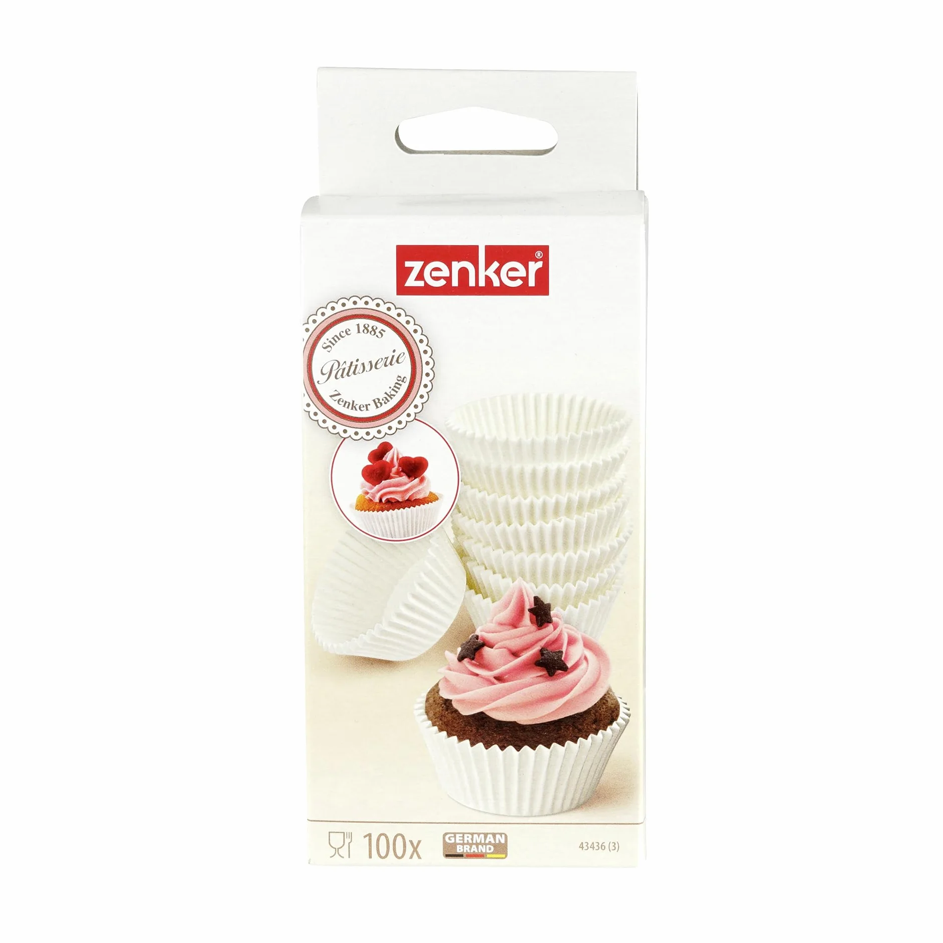 Zenker Set 100 Pirottini Carta Muffin Cup Cake Temperatura 220°C Ø7 x 3 cm