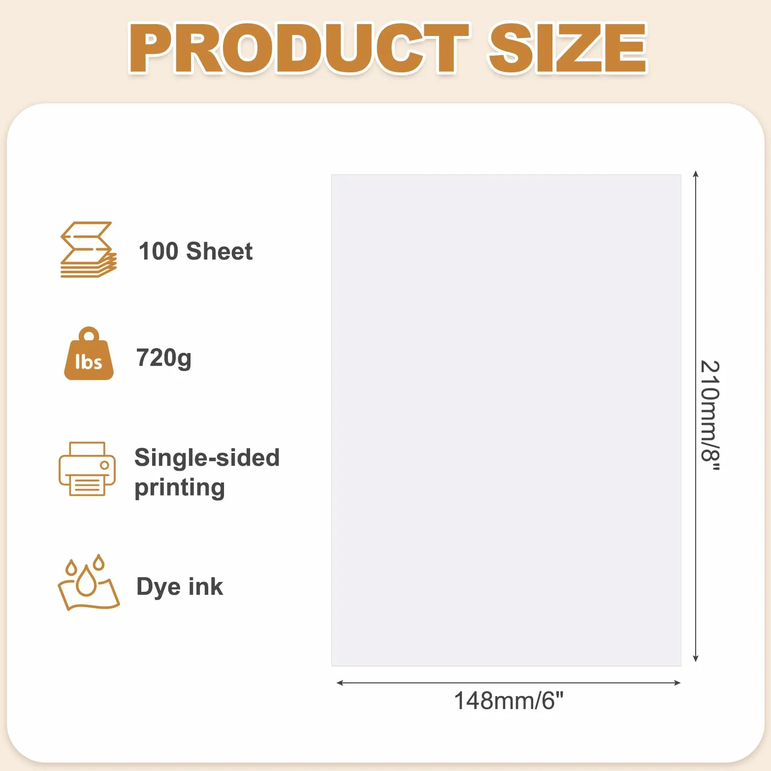 MECCANIXITY 100 fogli di carta fotografica lucida, 15,2 x 20,3 cm, 240 g/m², per stampanti a getto d'inchiostro, per realizzare immagini e biglietti di auguri