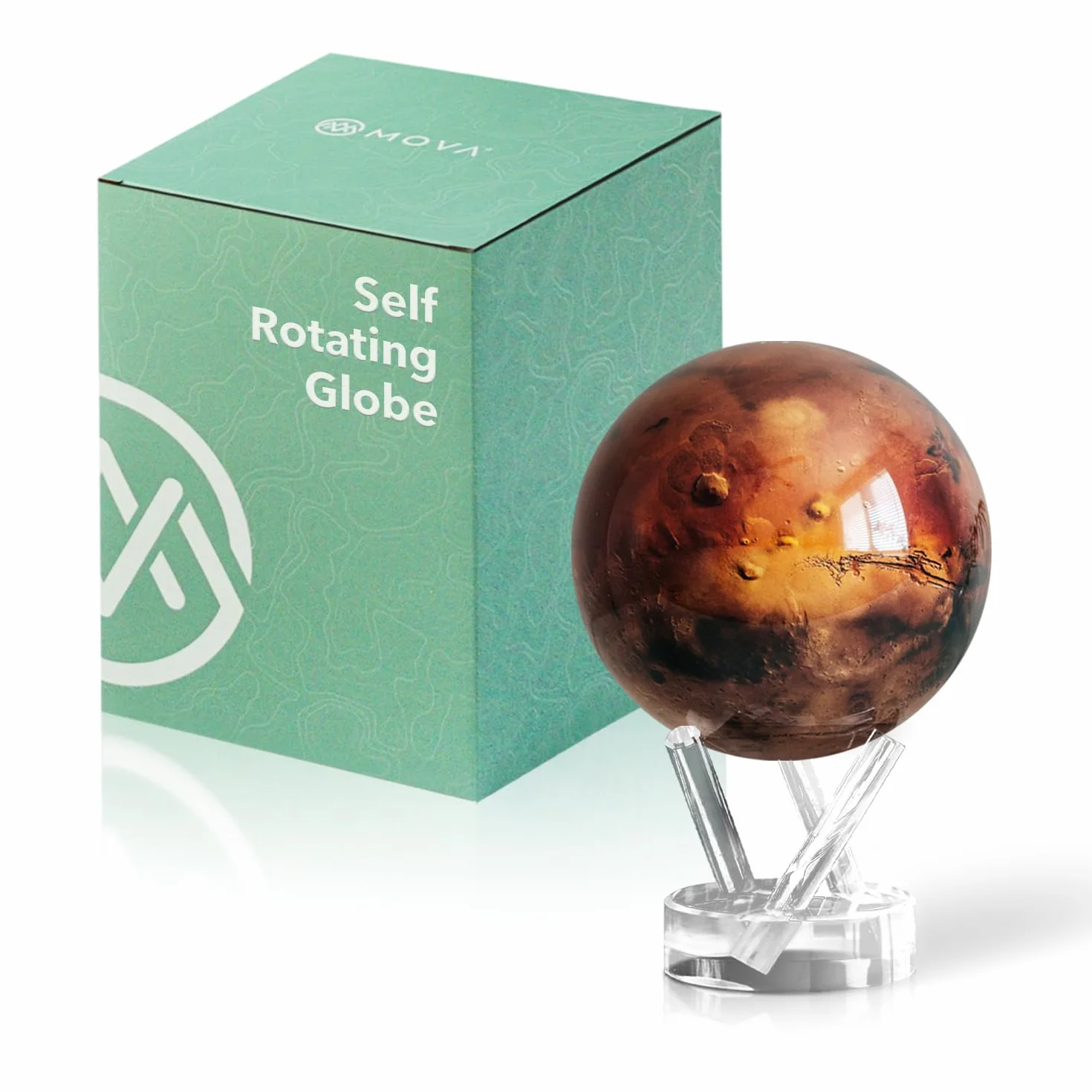 MOVA Globes Venere Classico (4,5") | Mappamondo Auto-Rotante a Energia Luminosa |Silenzioso, Senza Batterie né Fili |Decorazione da Scrivania o Idea Regalo Globo Spazio