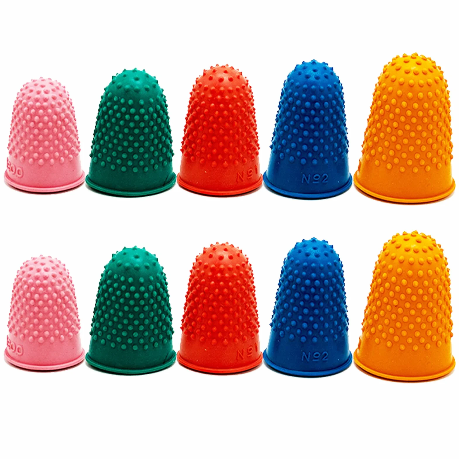Ditali in Gomma Protezione Dito 10 Pezzi 5 Dimensioni Riutilizzabili Spessi per Colla Stick