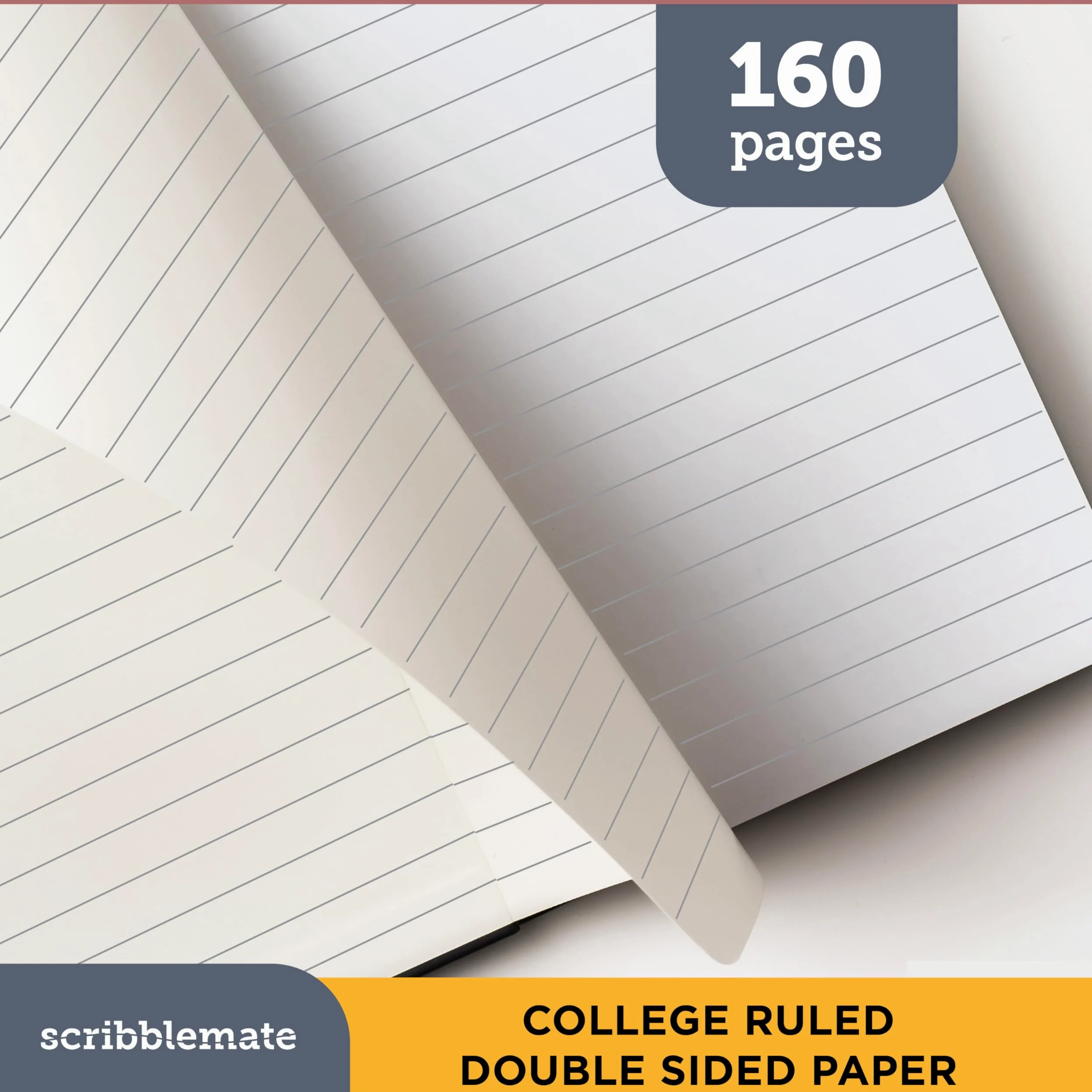 Taccuino a righe, formato A5, a righe, per donne e uomini, 160 pagine, medio 14,6 x 20,25 cm, carta di alta qualità da 100 g/m², diari con copertina rigida per scrivere e prendere appunti (1