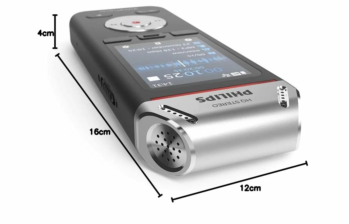 Philips DVT2110 registratore audio, registrazione stereo MP3 e PCM, 8 GB