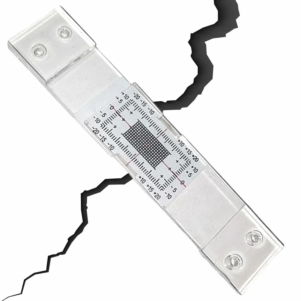 Monitor per fessure in acrilico 3 pezzi, strumento manuale di misurazione crepe, registrazione sorveglianza