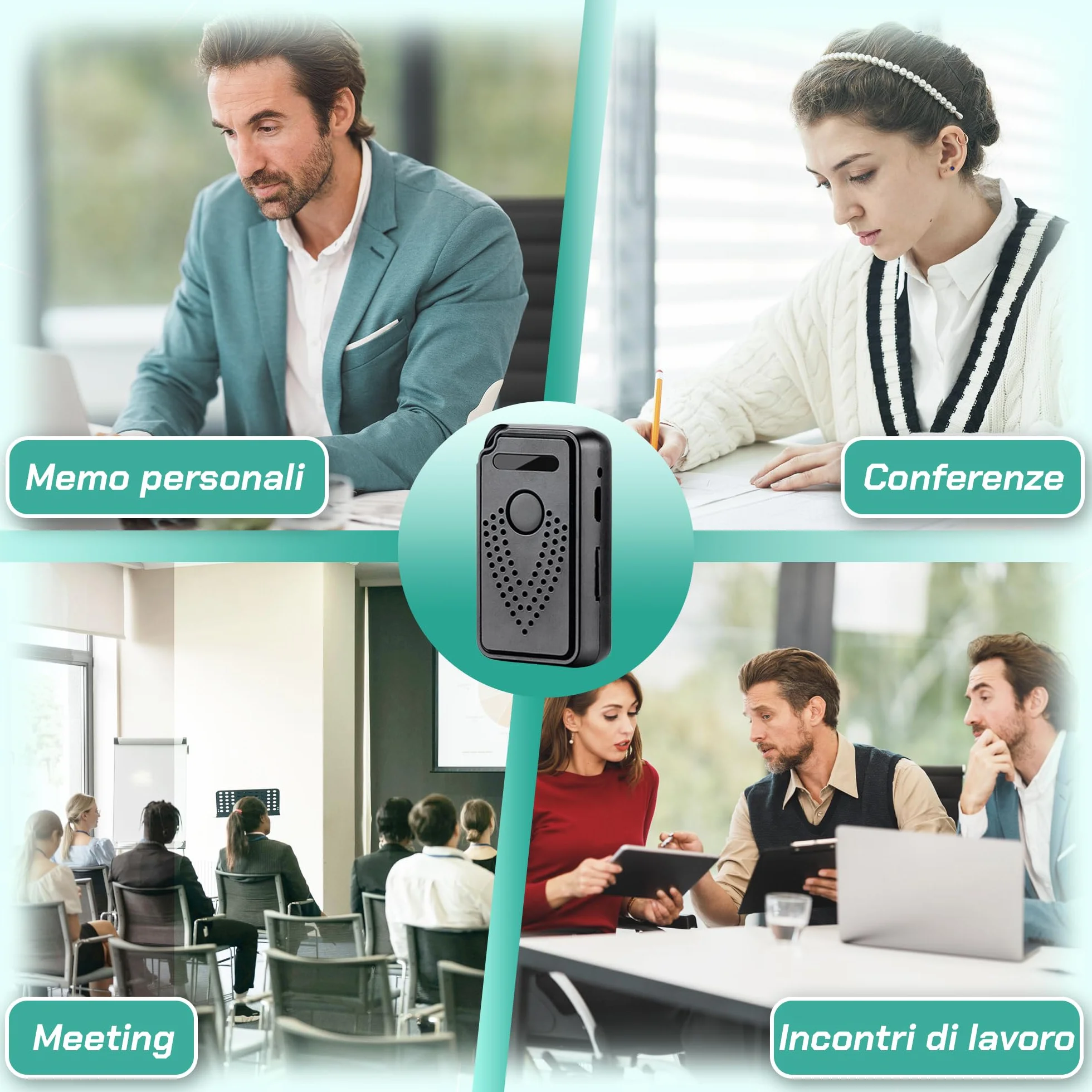 Registratore Vocale Attivato tramite Internet-WiFi, Controllo illimitato della distanza Registratore Vocale Audio, Microfono Audio Cimice a Distanza