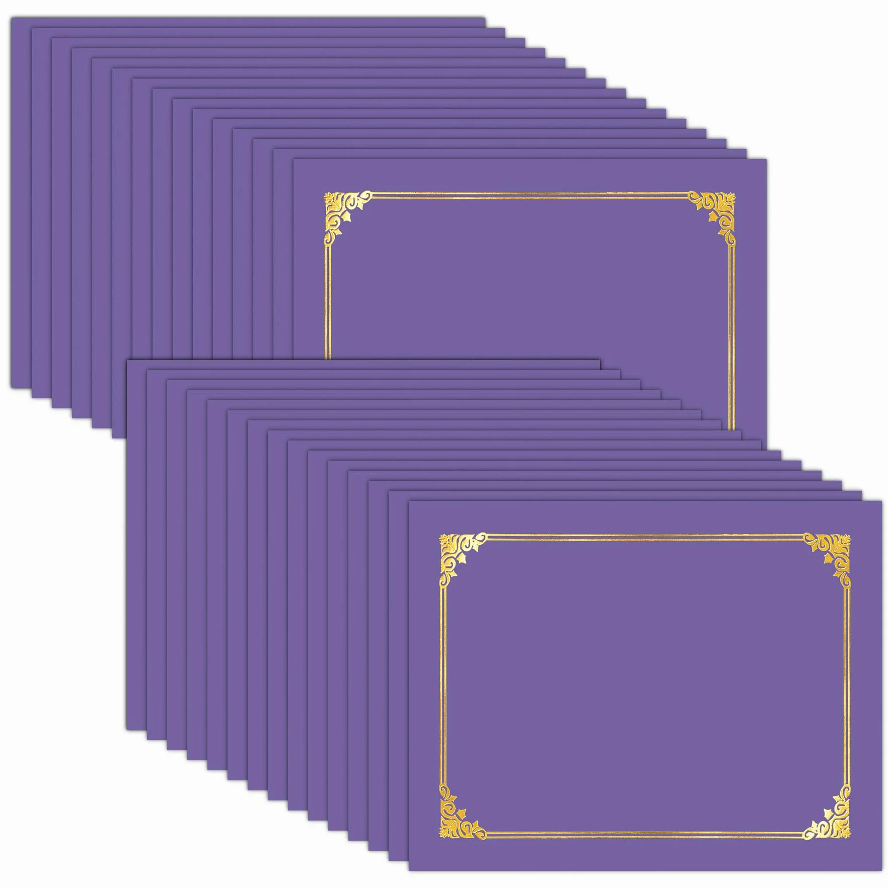 HAUTOCO Confezione da 30 titolari per certificati, buste per diploma, buste per documenti, premio e certificati, con bordo in lamina dorata, per lettere da 21,5 x 28,5 cm