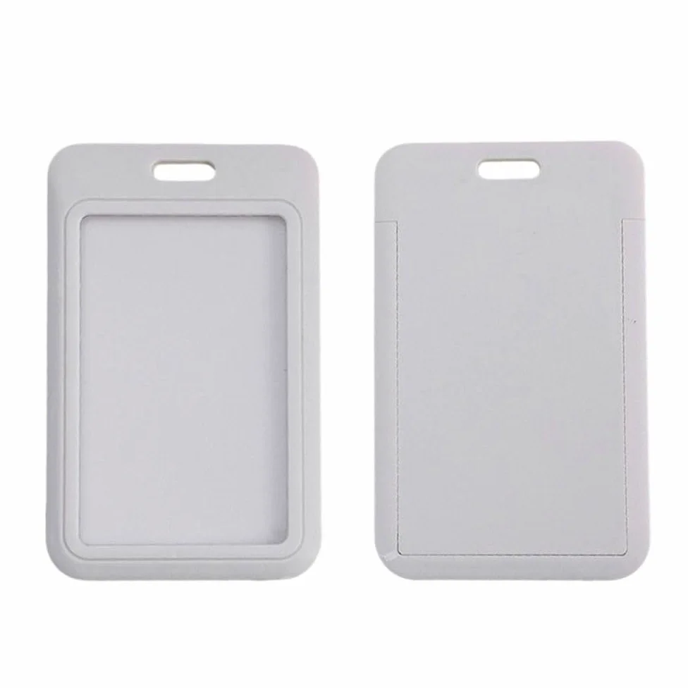 Porta badge scorrevole in plastica, 100 pezzi, porta badge, porta badge per pass bus, porta carte di credito (nero)