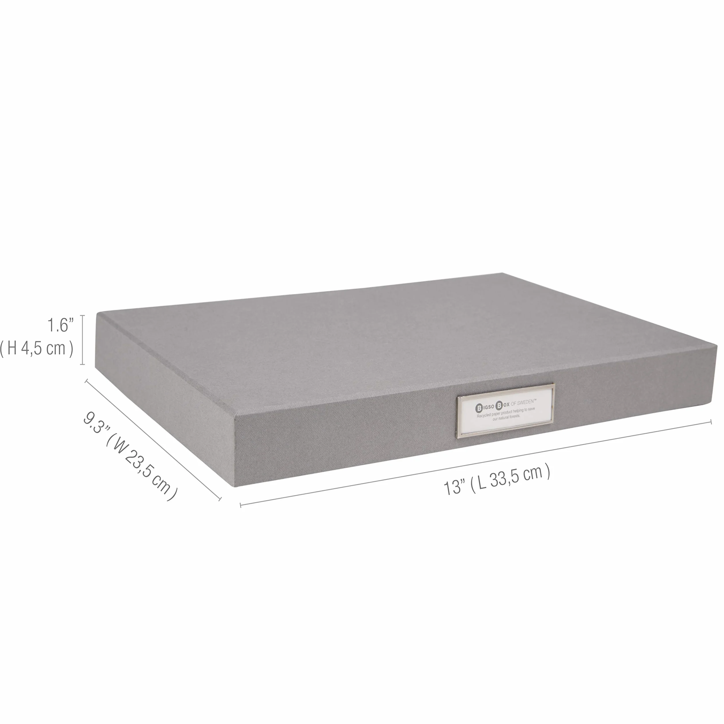 Bigso Sven Document Box Cornice Etichette Sottile Grey