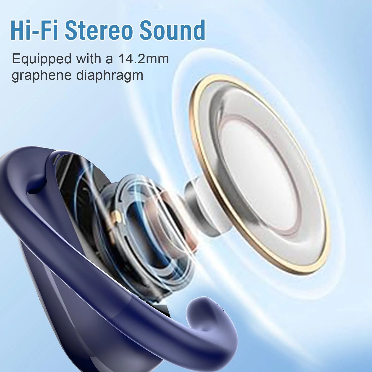 AI Cuffie Traduzione, Bluetooth 5.4 Auricolari traduttori in Tempo reale con 164 Lingue, 58 Ore Open-Ear Cuffie Traduttore Simultaneo Vocale con 7 Modalità per Viaggi, Studio, Affari, Blu