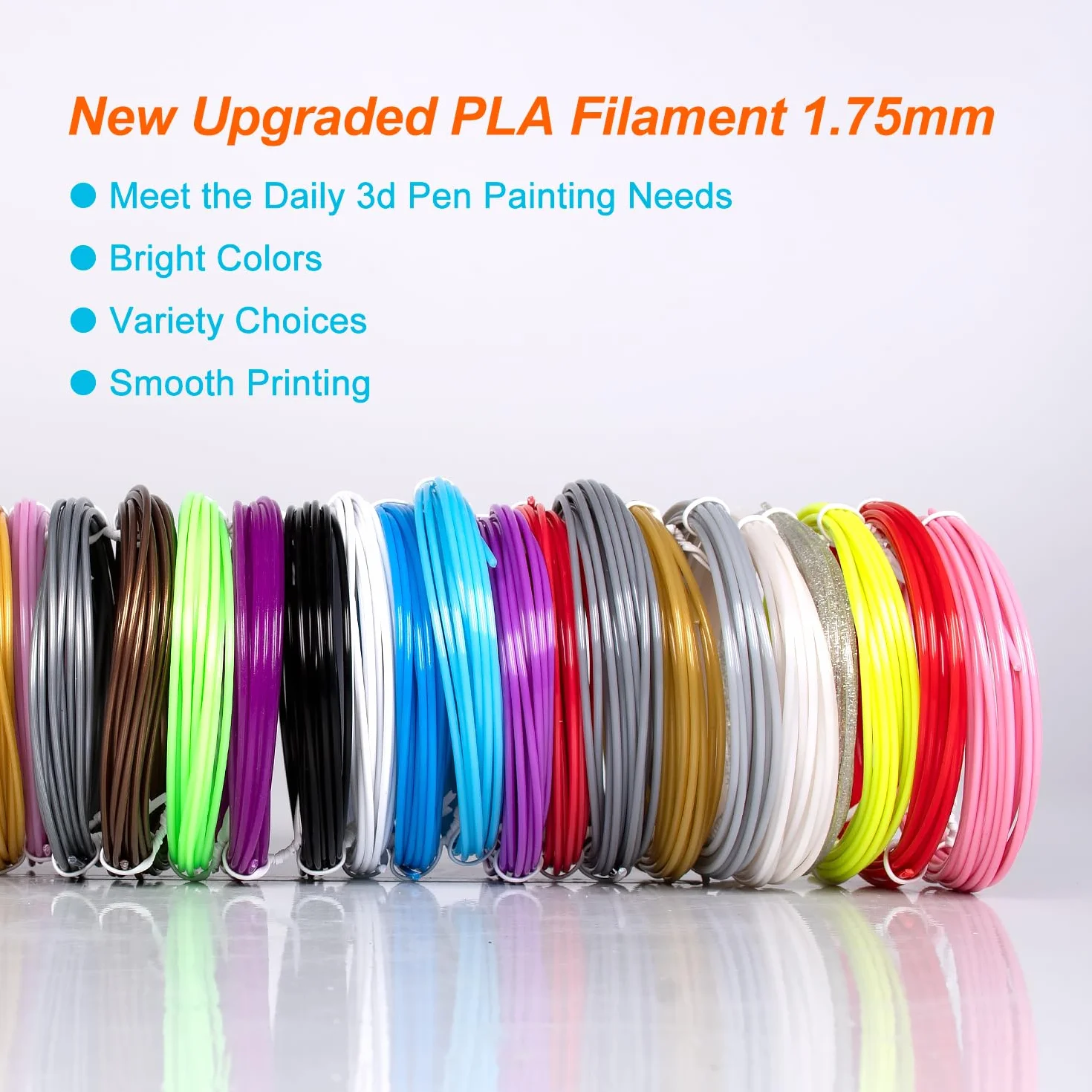 Kretrum 28 Colori Filamento Penna 3D PLA 1.75mm 3M Totale 276 Piede Glow Sparkly