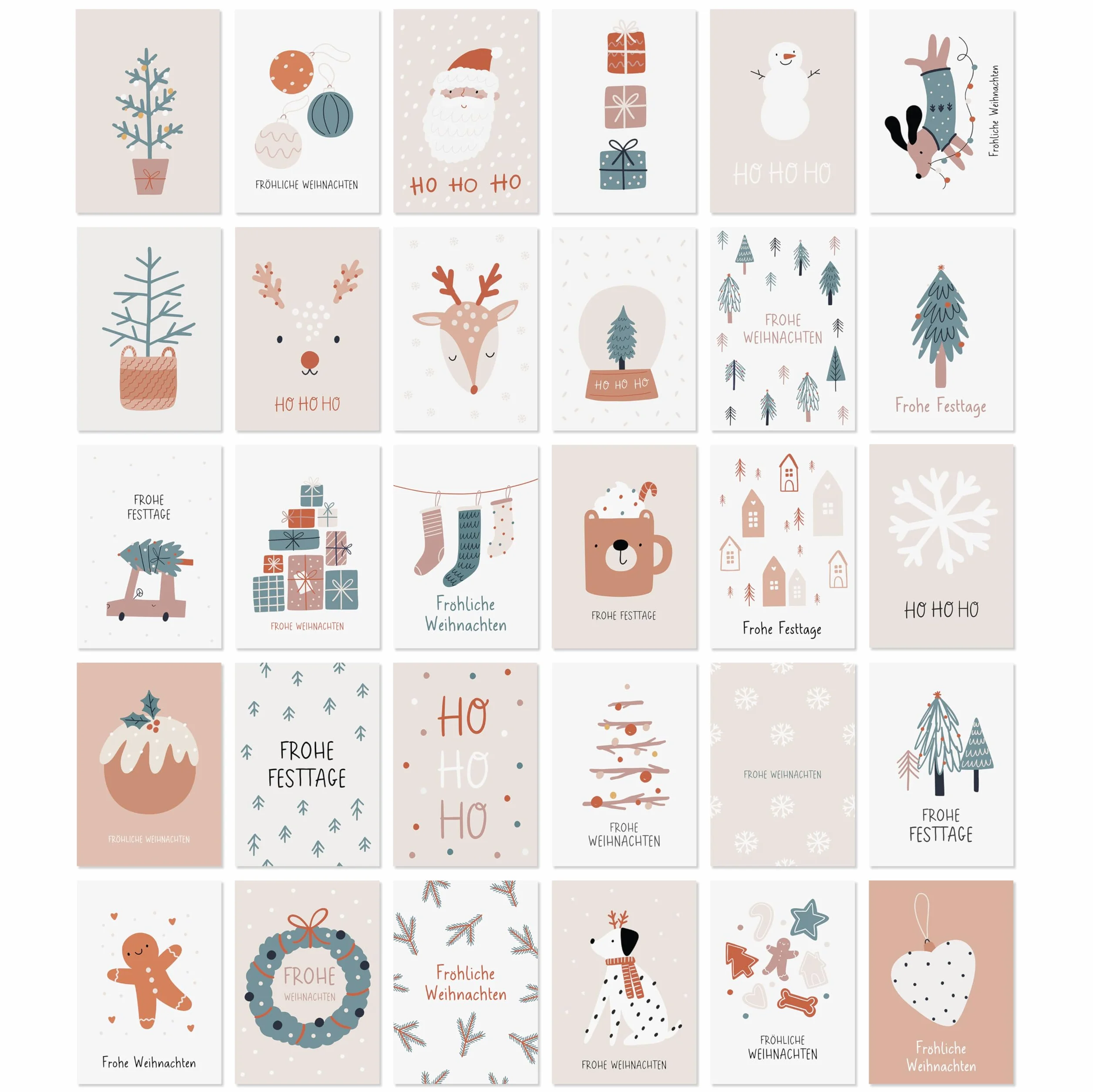 CraftWerk Biglietti di Natale con busta, set da 30 pezzi, formato DIN A6