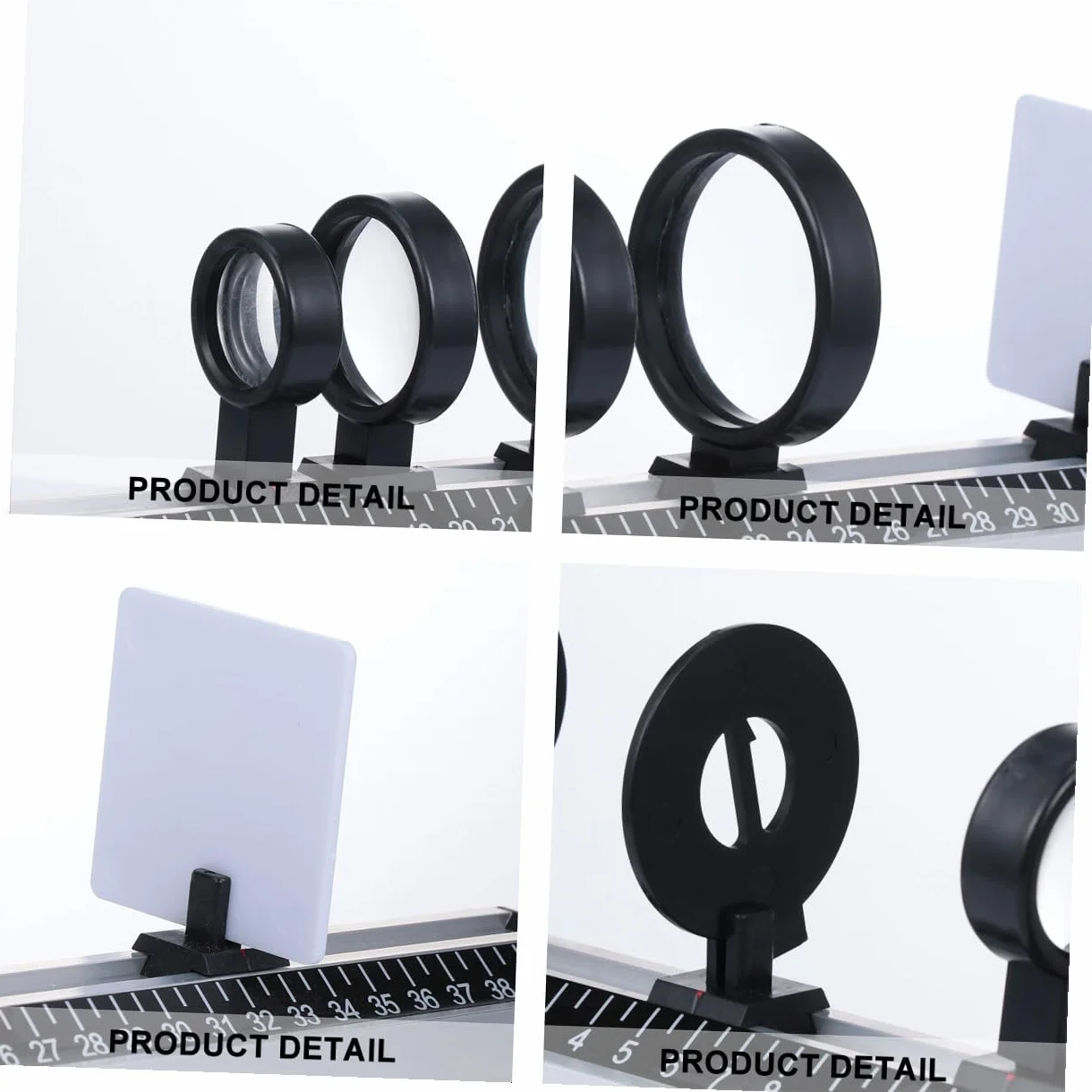 GLEAVI Set Ottica Didattica Kit Laboratorio Fisica Con Lenti Concave Convesse Specchio Ottico Strumenti Ottici Esperimenti Scientifici 19.7X3.1X2 Inch