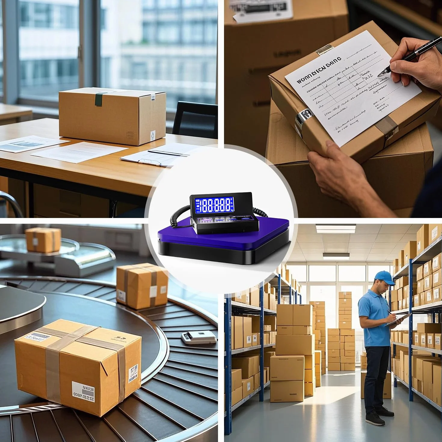 UNIWEIGH Bilancia digitale per spedizioni 110lbs/0.1oz accurata, bilancia postale con 5 unità/LCD/tara/funzione Hold, spegnimento automatico, bilancia postale per pacchi piccole aziende/bilanci