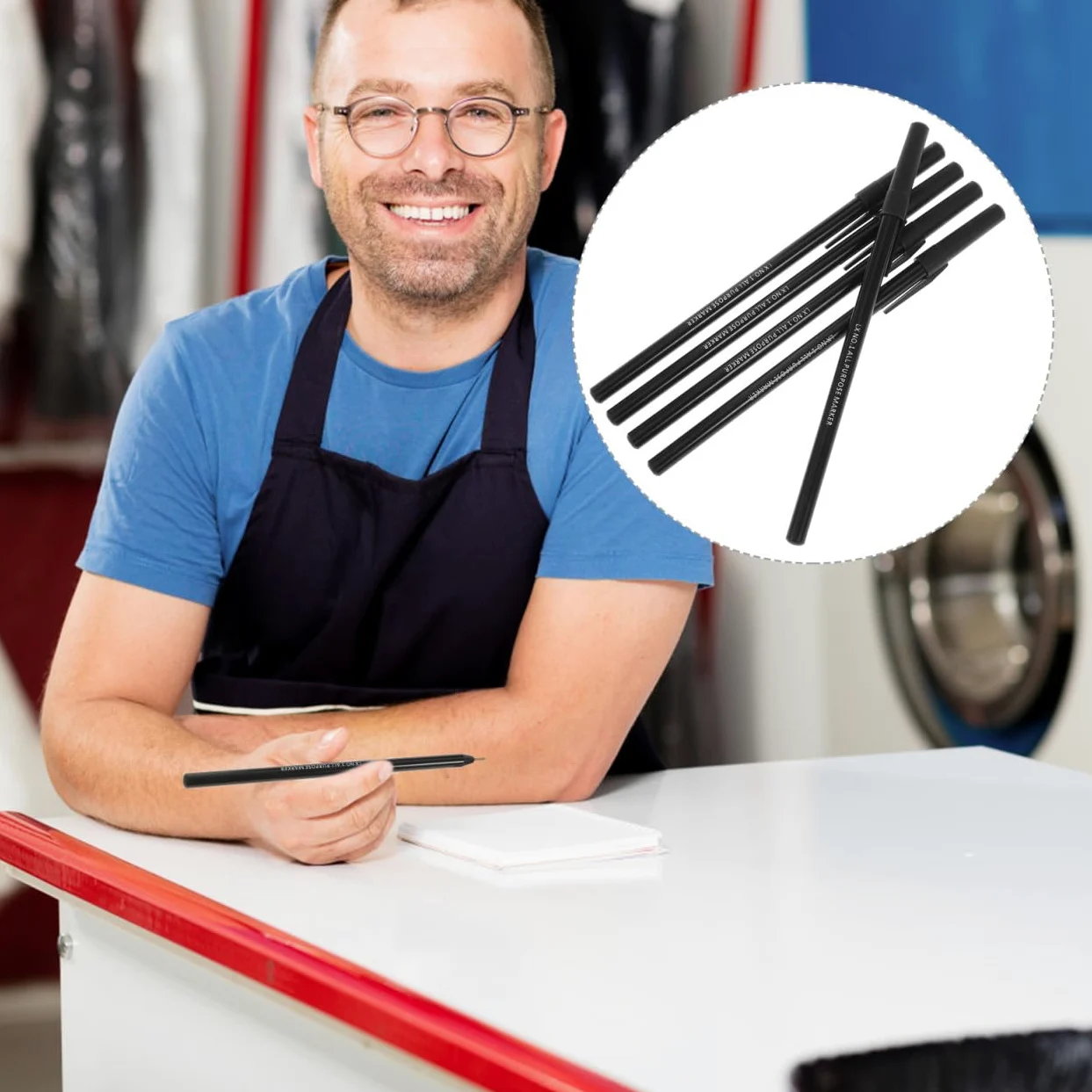 DOITOOL 15pezzi Pennarelli Etichette Indelebili Per Abbigliamento Per Uso Lavanderia Design Pratico e Sicuro Inchiostro Per Etichettatura Chiara e Duratura Per Ufficio e Casa