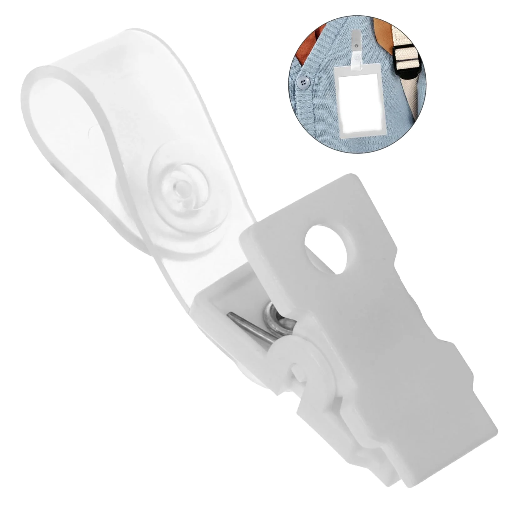 SOIMISS Clip per Badge Resistente e Facile da Trasportare in Bianco con Design Semplice Confezione da 100 Pezzi per Porta Pass da Collo e Distintivi