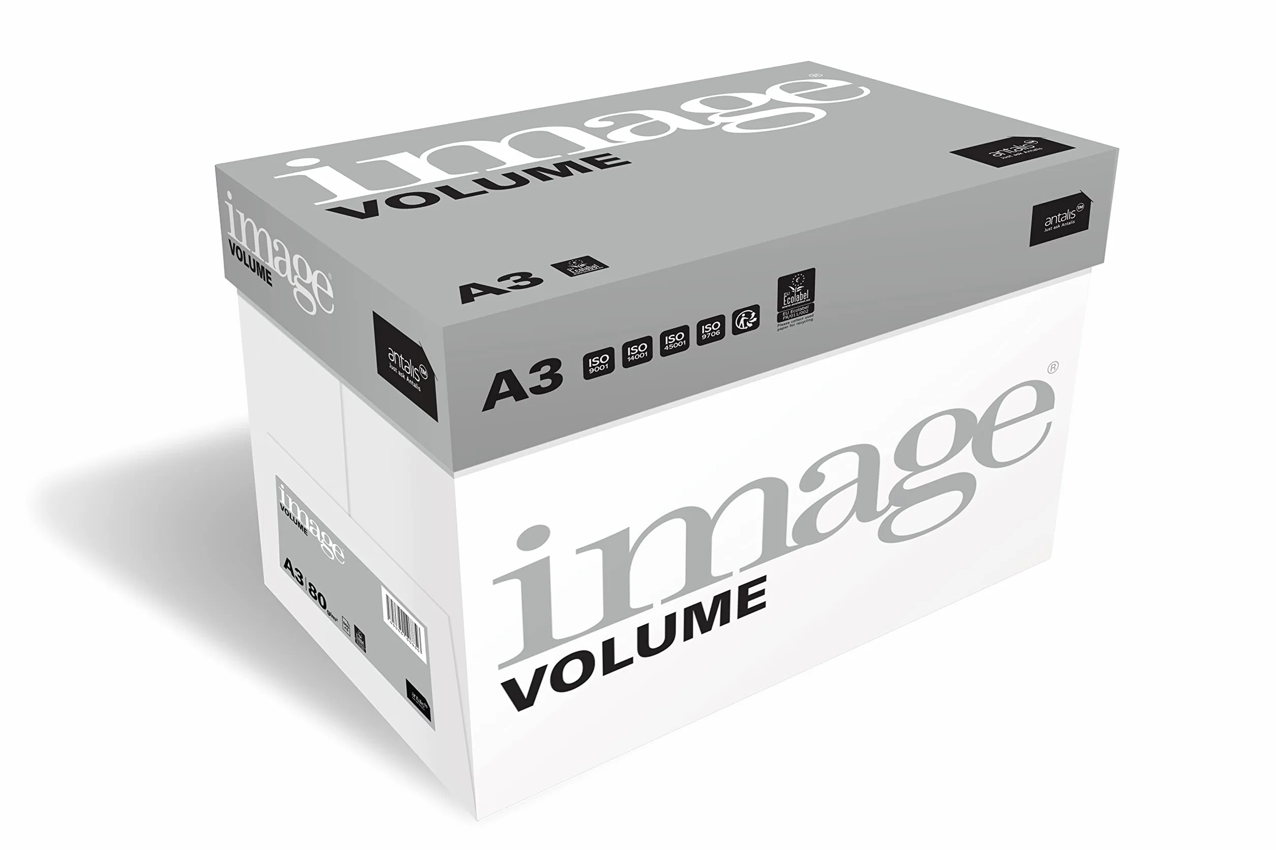 IMAGE Volume, Carta Multifunzioni Bianca 80 g per m² A3, Box da 5 Risme x 500 Fogli