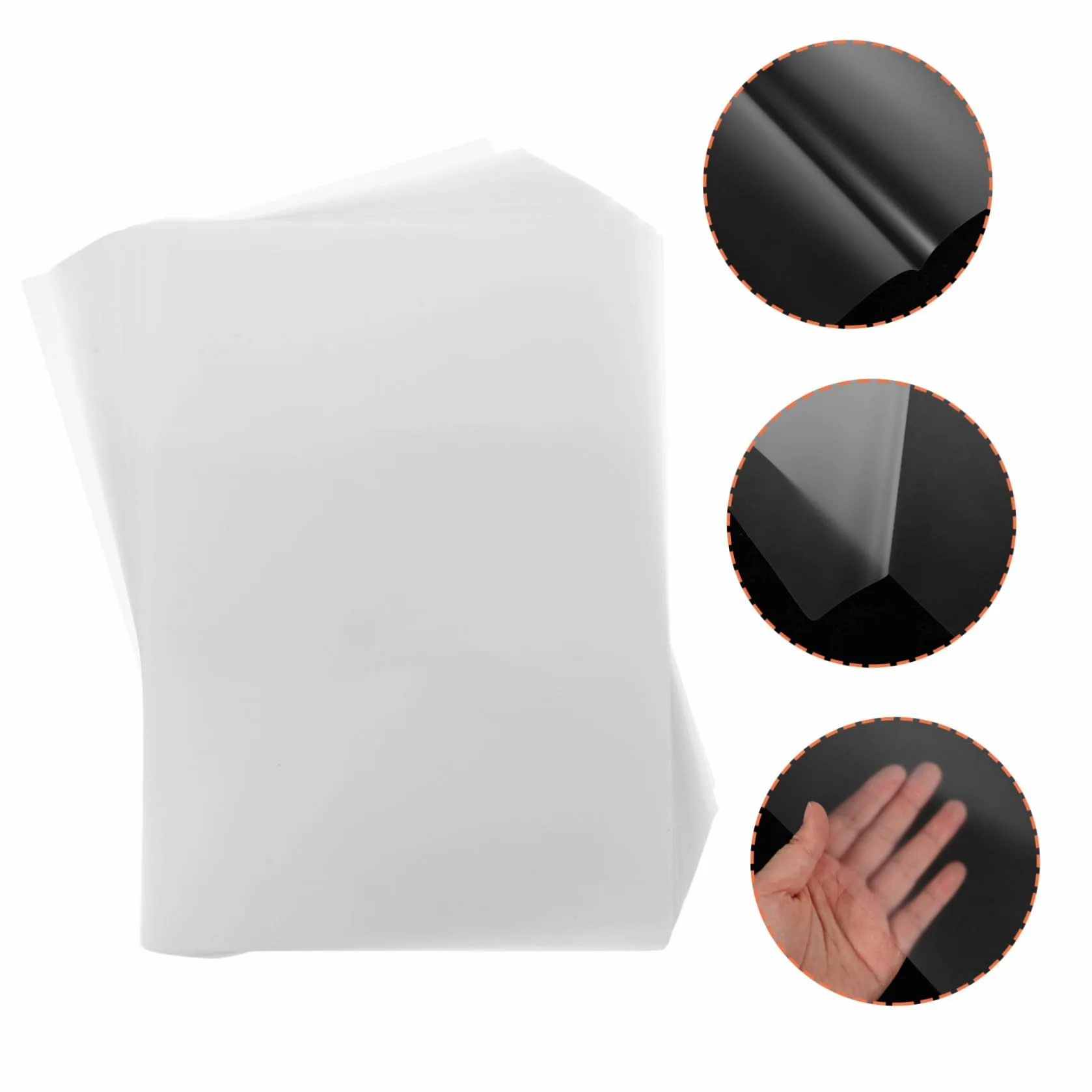 Pellicola di Laminazione Termica 100 Pezzi Bianco 60mic Pet Eva | Protezione Affidabile per Poster e Sussidi Didattici, Superficie Pulibile, Design Semplice e Pratico