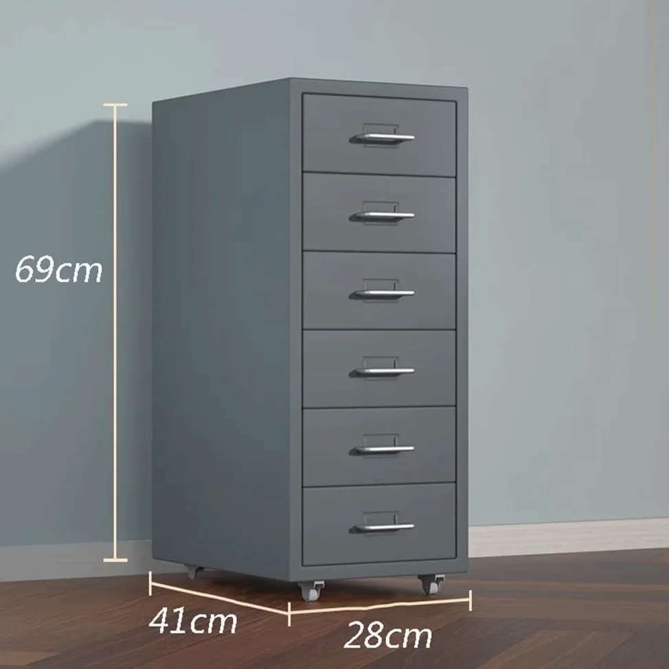 Gabinetto dell'ufficio Cassettiera in acciaio laminato a freddo addensato 6 strati di armadietti grande capacità Armadietti for ufficio Armadietto for l'organizzazione dei dati multifunzionale(Nero)